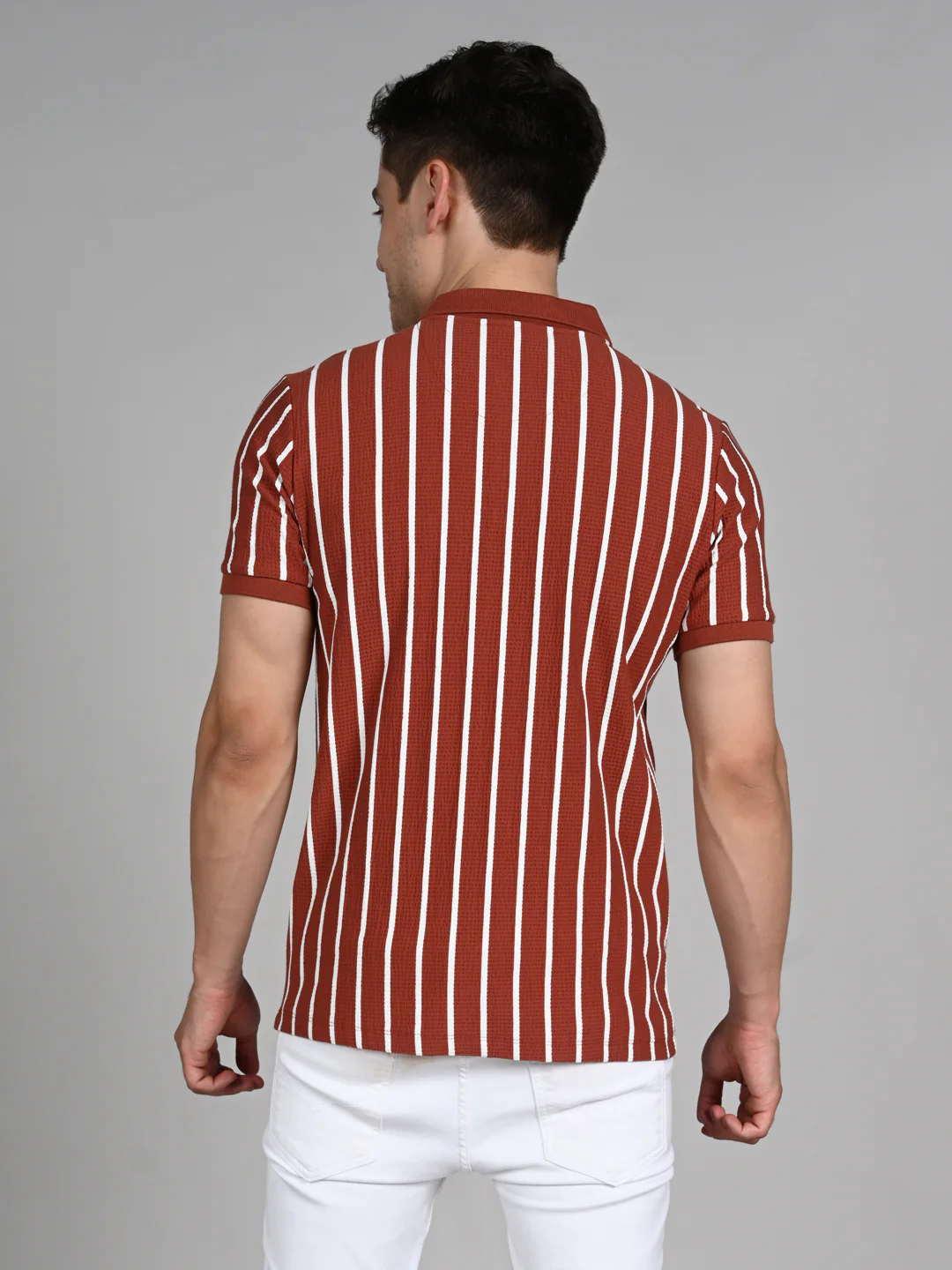 Killer Men Maroon Stripe Slim Fit T-Shirts - Image 7