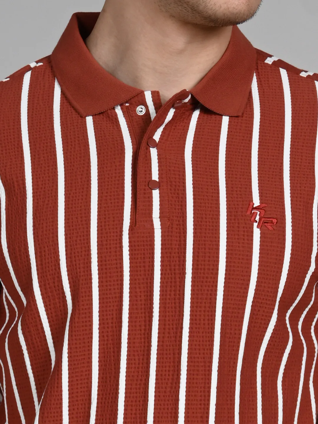 Killer Men Maroon Stripe Slim Fit T-Shirts - Image 8