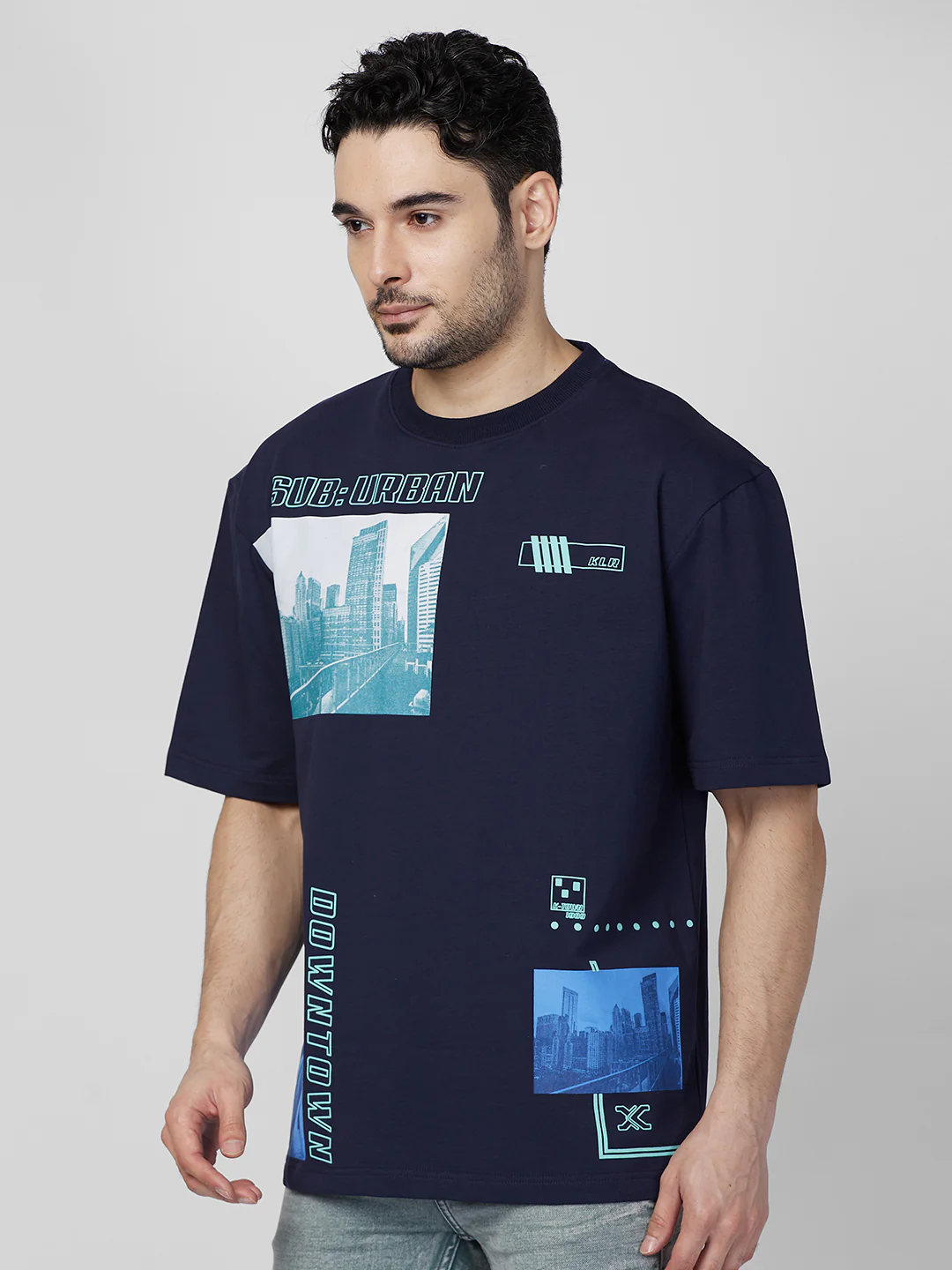 Killer Men Navy Blue Printed Round Neck T-Shirts - Image 6