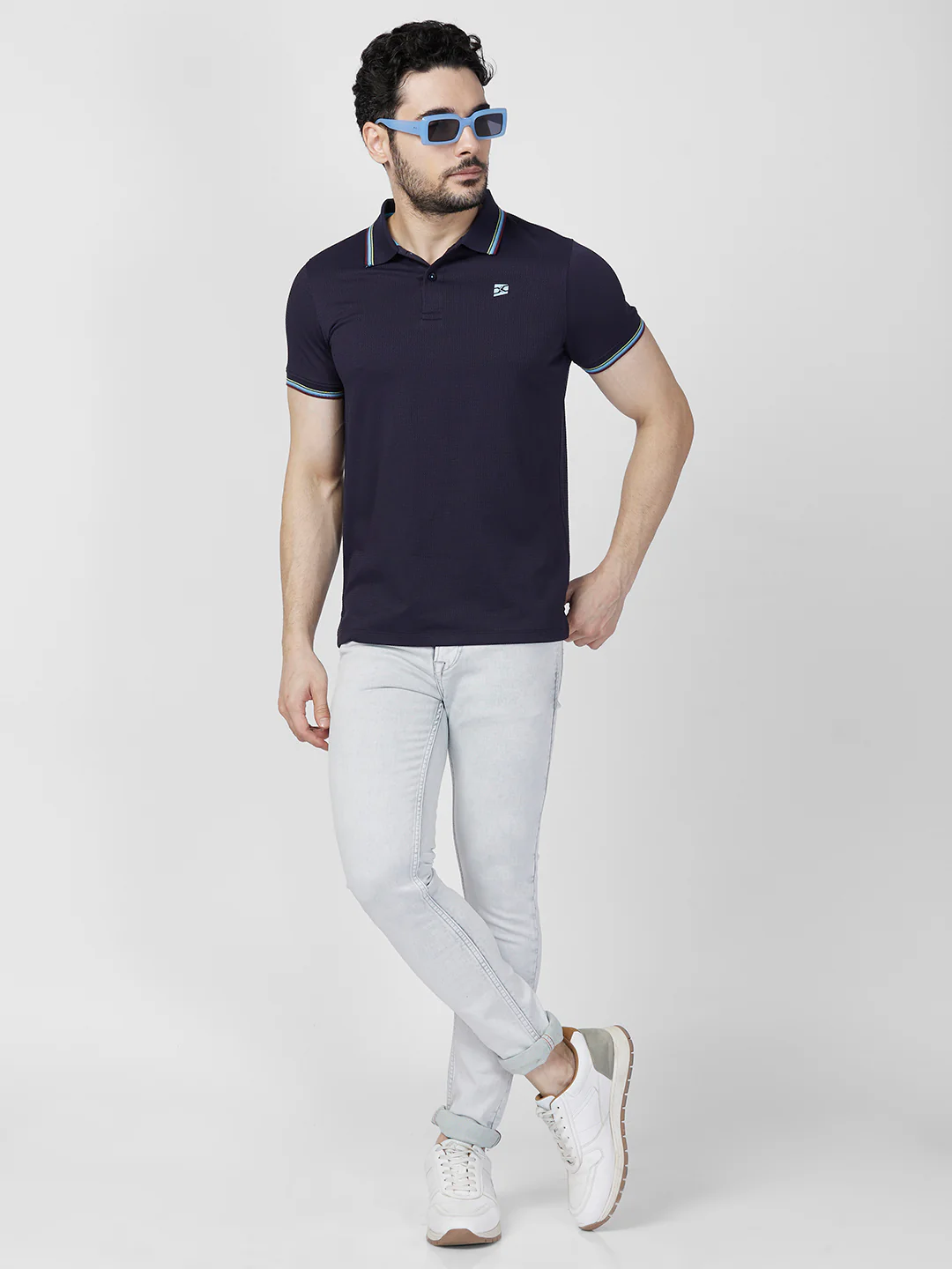 Killer Men Blue Printed Slim Fit T-Shirts - Image 8