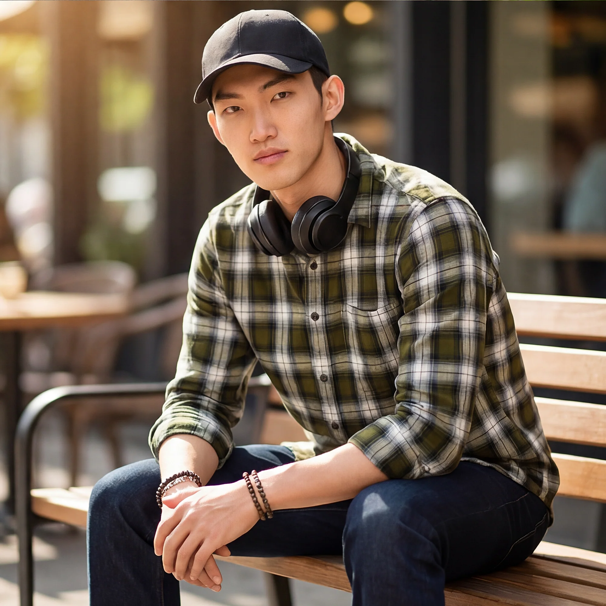 Full Sleeves Slim Fit Olive Mild Brushed Checks Shirt - Image 2