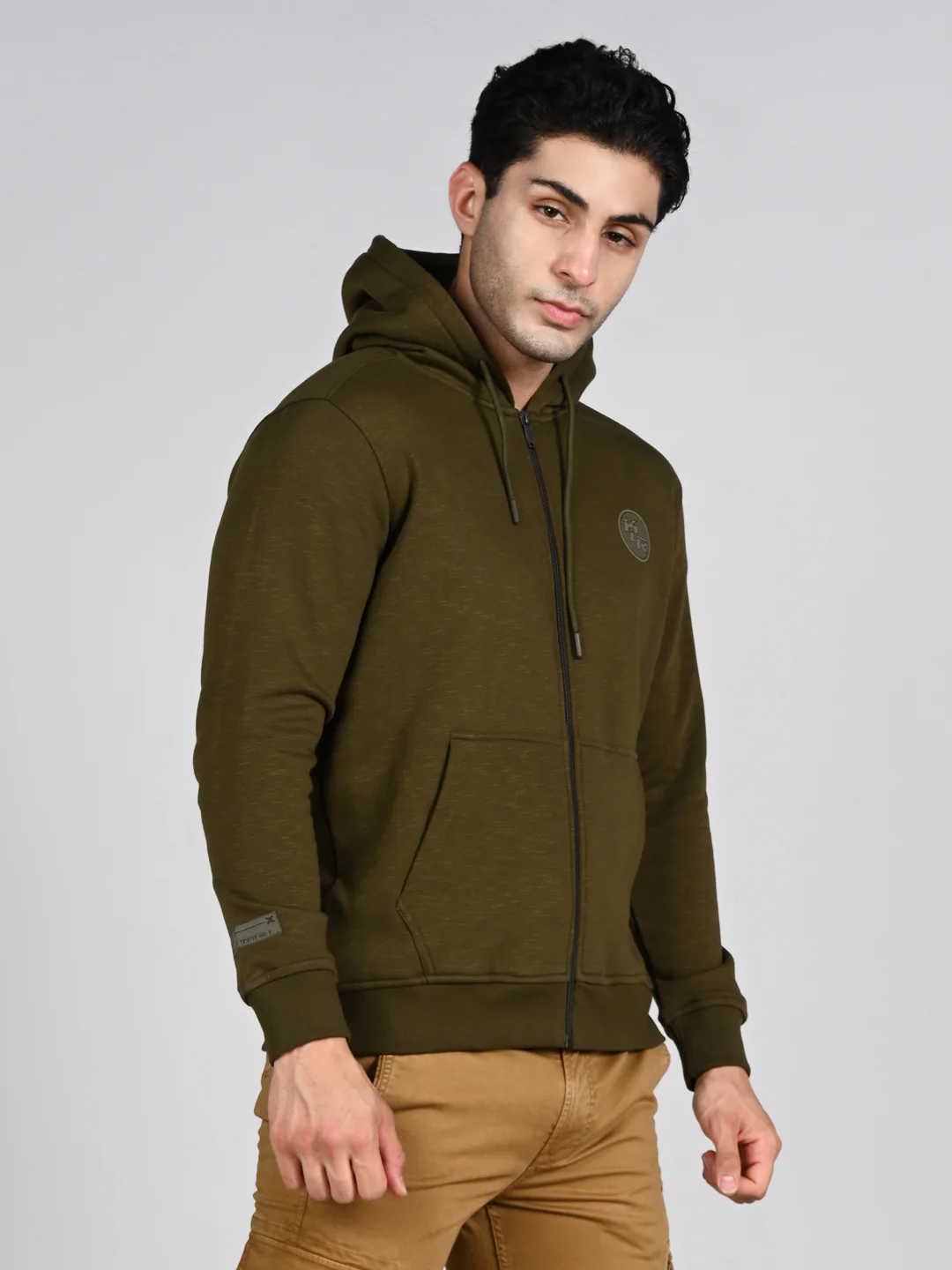 Killer Men Olive Hooded Sweat Shirts - Image 5