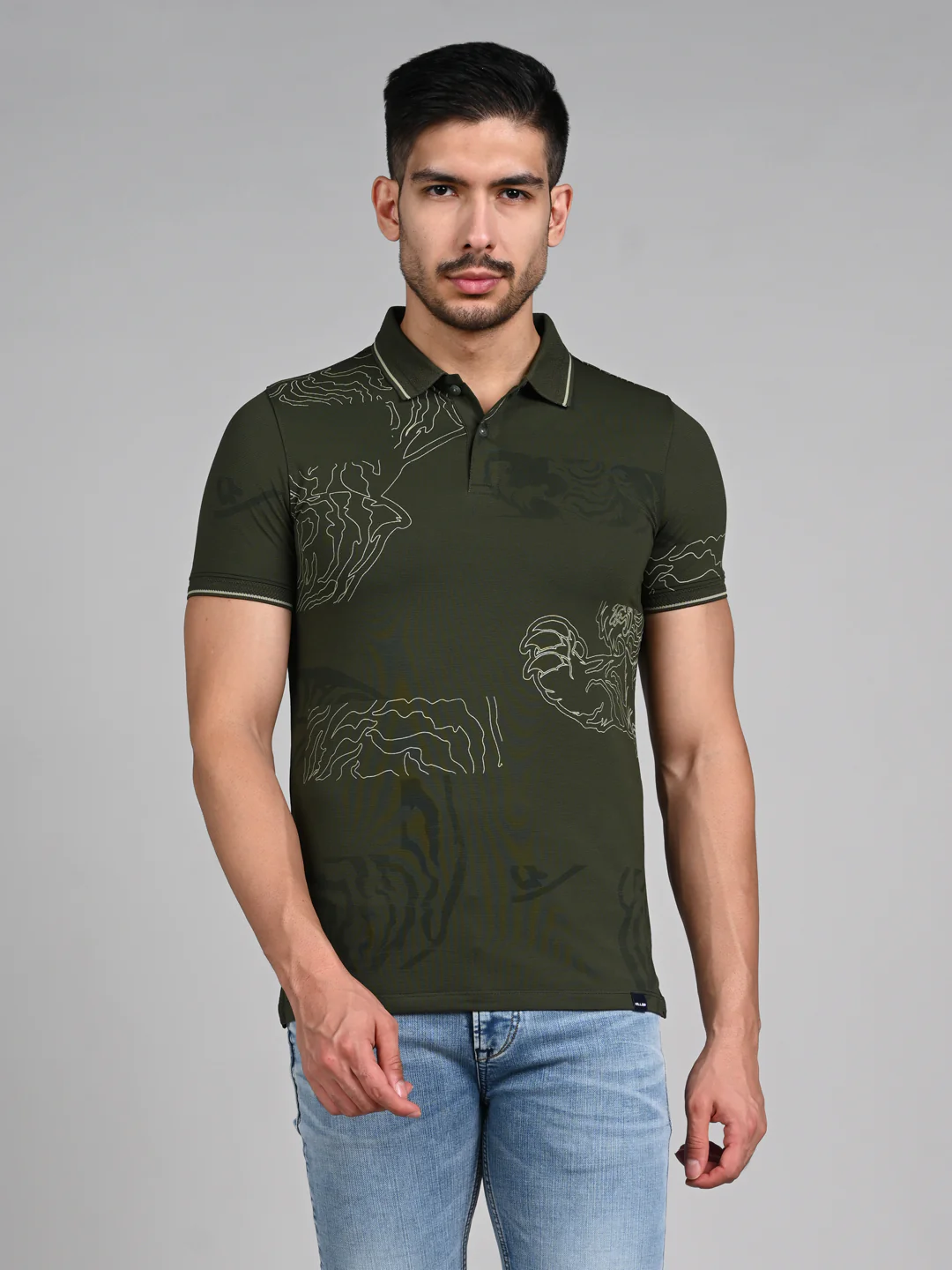 Killer Men Olive Printed Slim Fit T-Shirt - Image 4