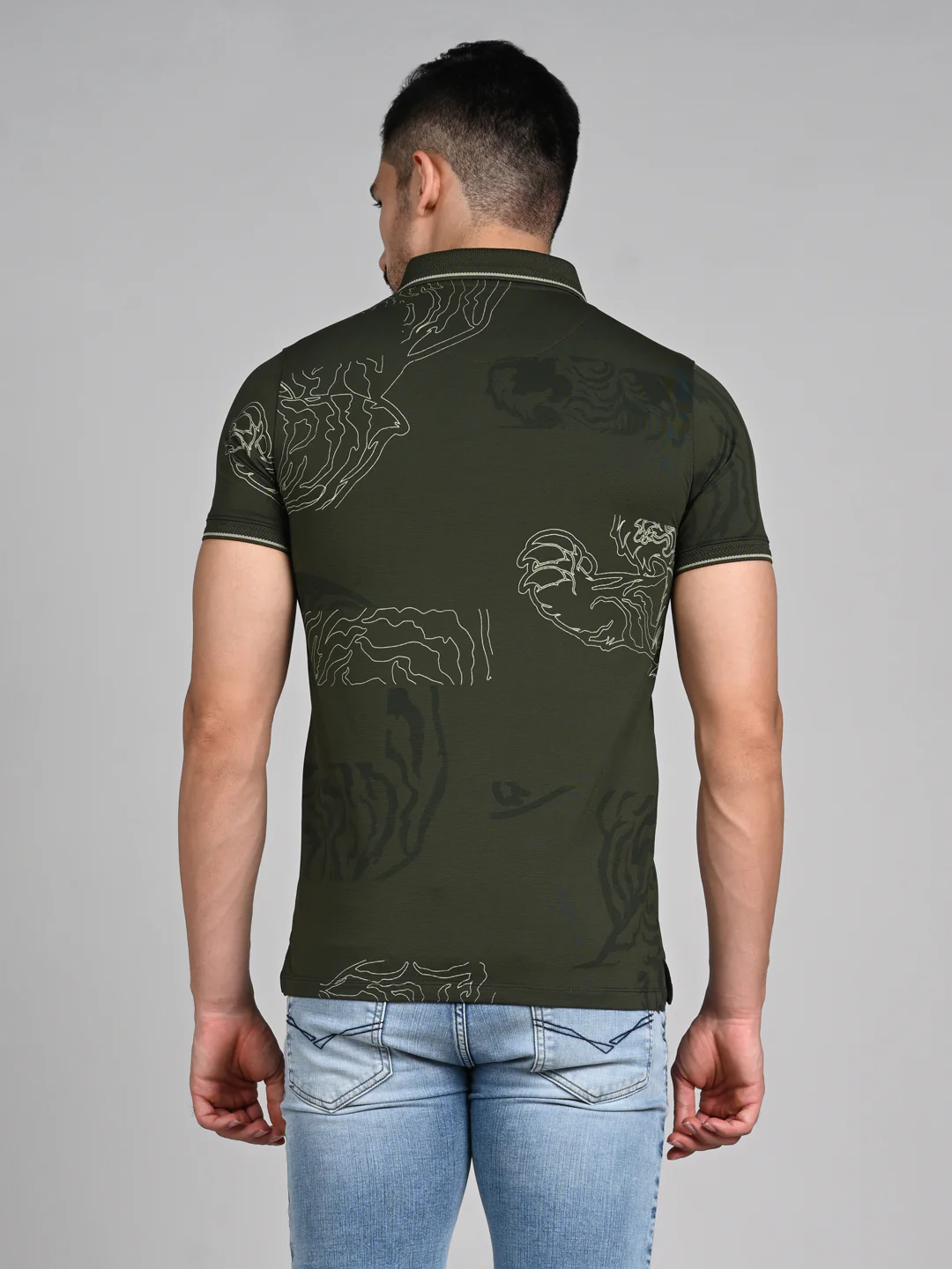 Killer Men Olive Printed Slim Fit T-Shirt - Image 7