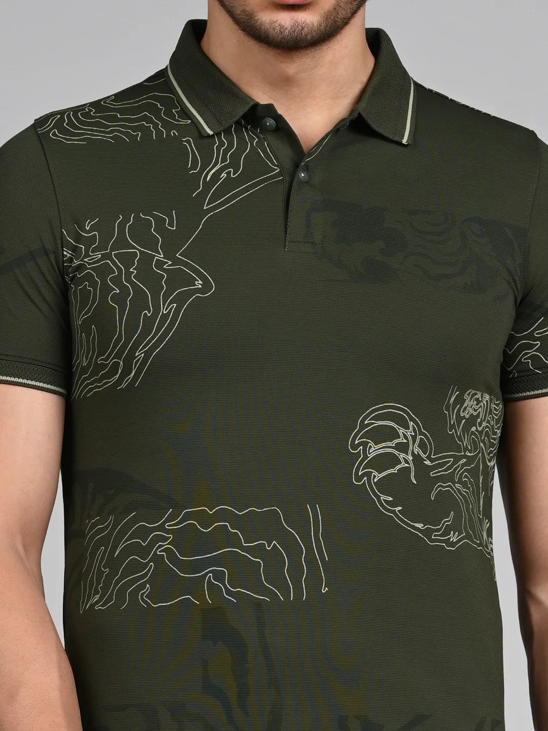 Killer Men Olive Printed Slim Fit T-Shirt - Image 8