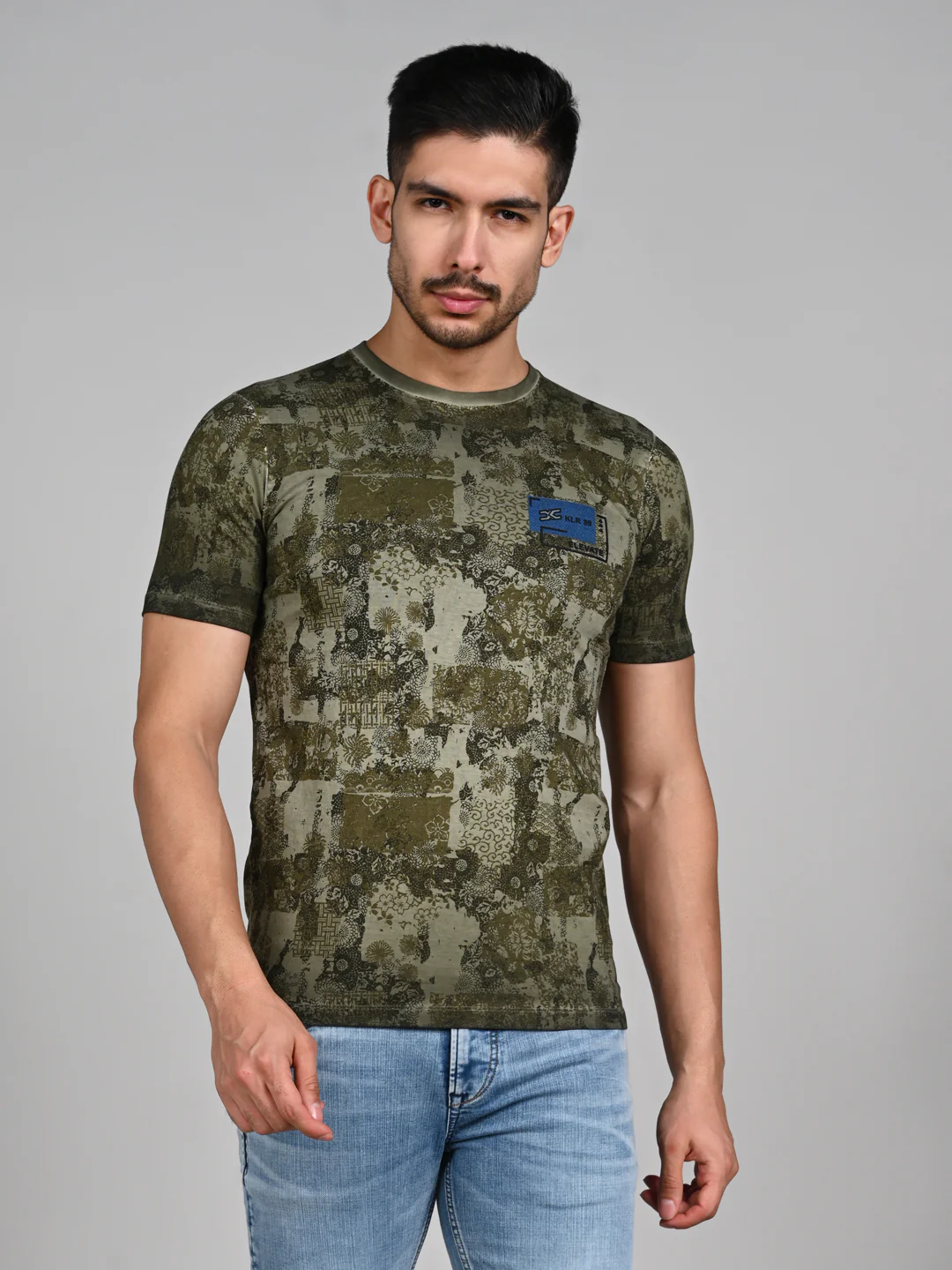 Killer Men Olive Printed Slim Fit T-Shirts - Image 4