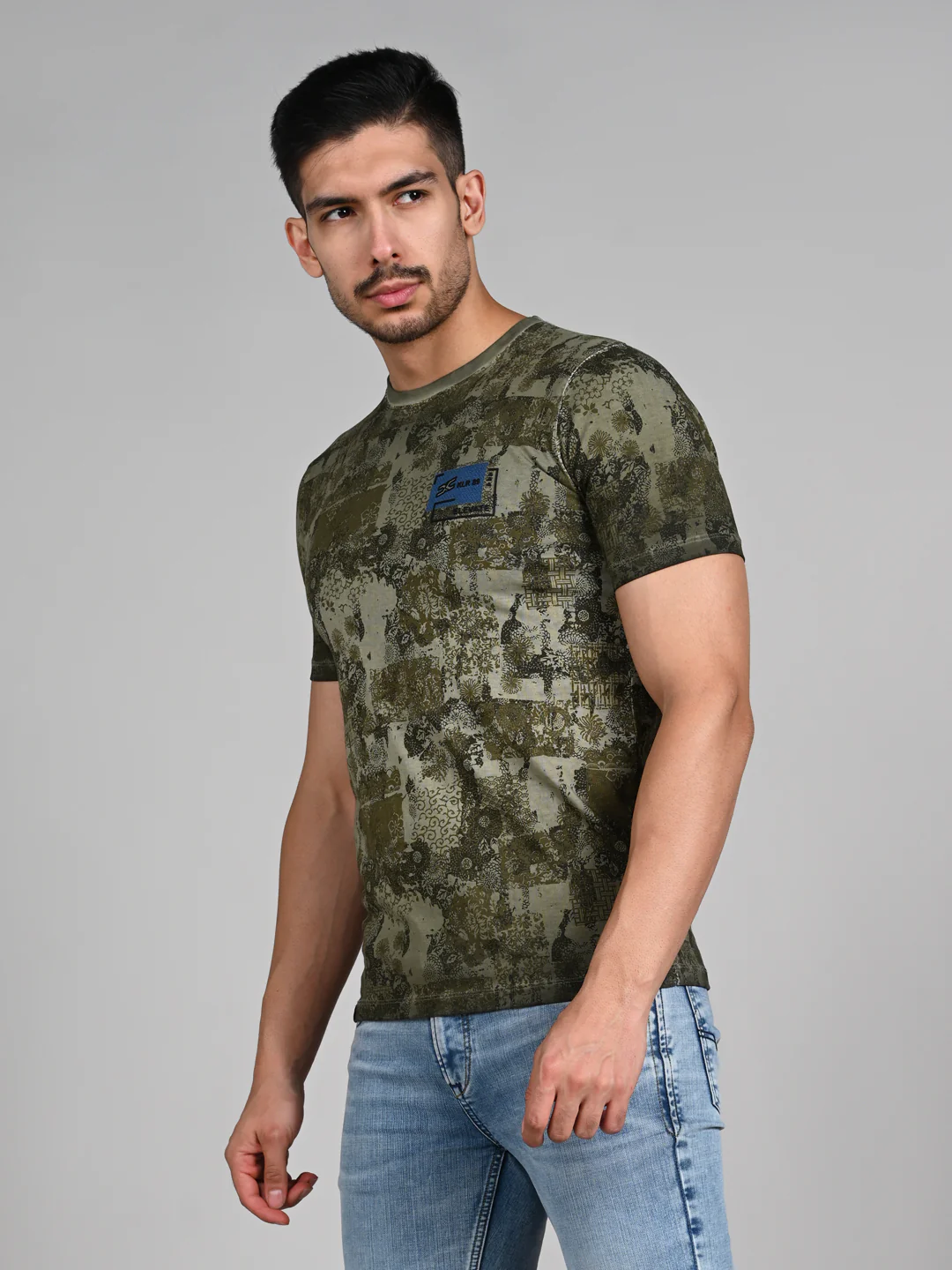 Killer Men Olive Printed Slim Fit T-Shirts - Image 5