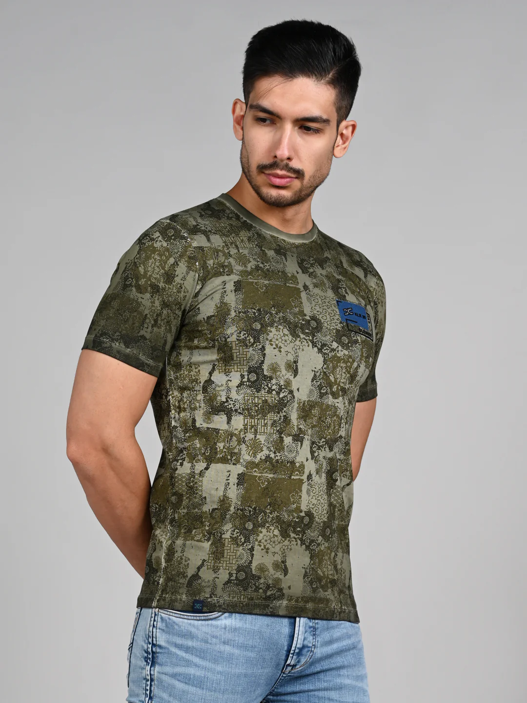 Killer Men Olive Printed Slim Fit T-Shirts - Image 6