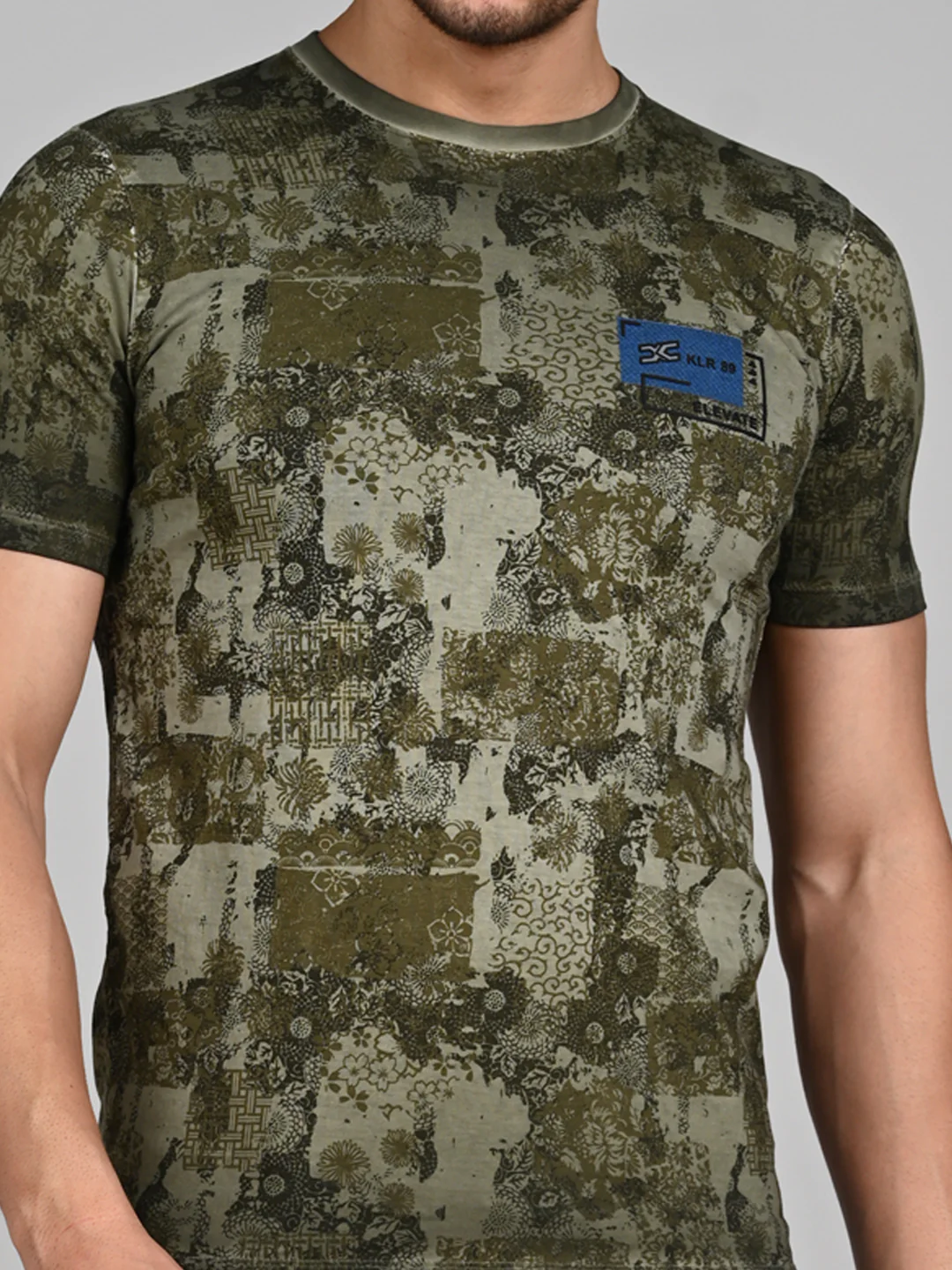 Killer Men Olive Printed Slim Fit T-Shirts - Image 8