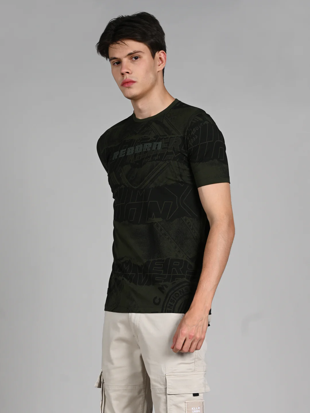 Killer Men Olive Printed Slim Fit T-Shirts - Image 6