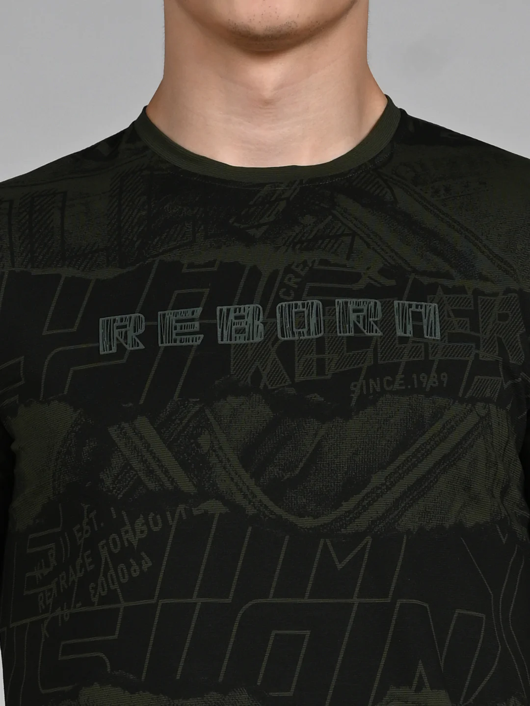 Killer Men Olive Printed Slim Fit T-Shirts - Image 8