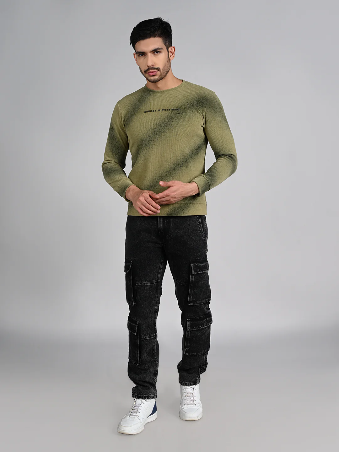 Killer Men Olive Printed Sweat Shirts - Image 3