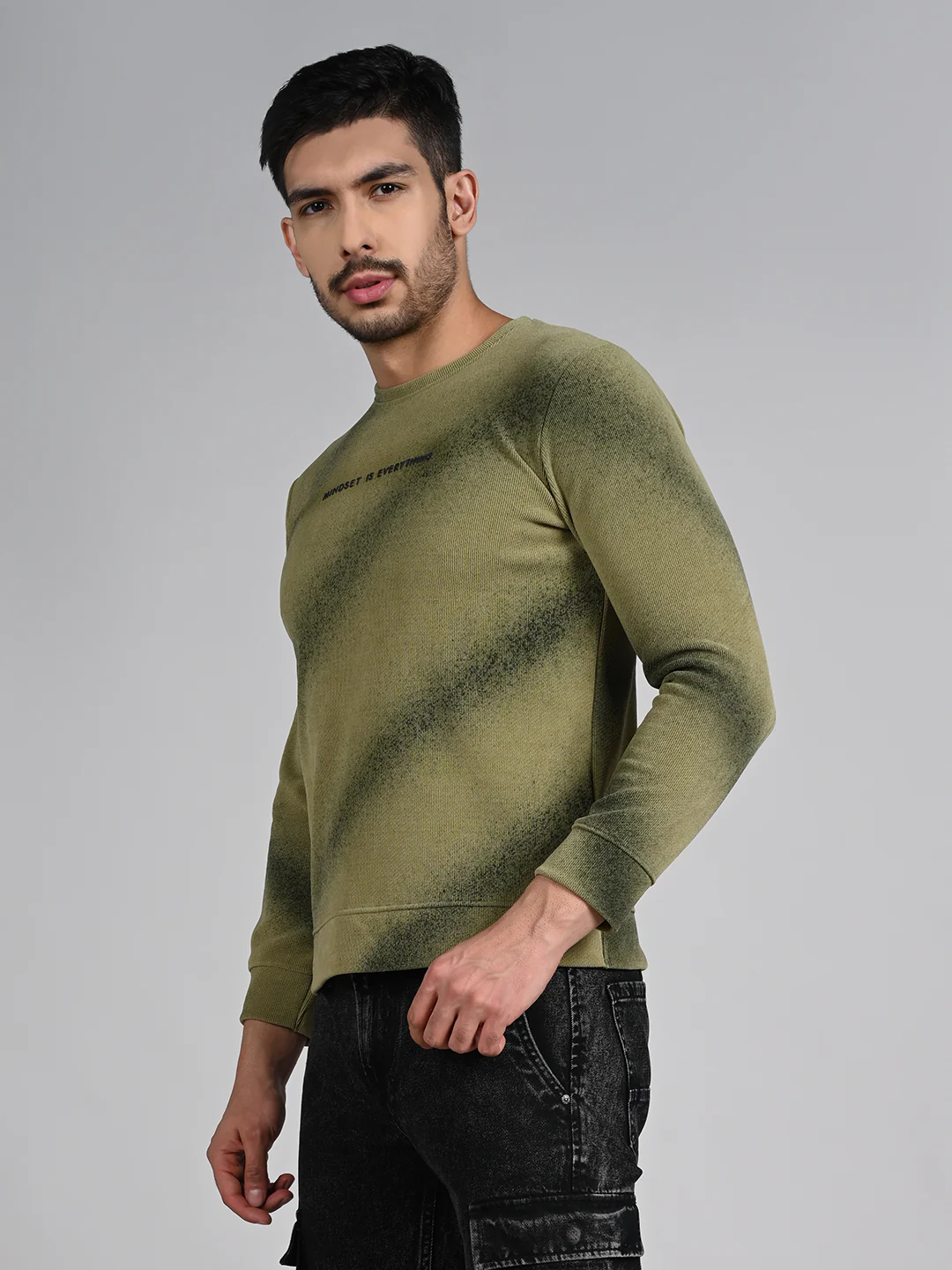 Killer Men Olive Printed Sweat Shirts - Image 5