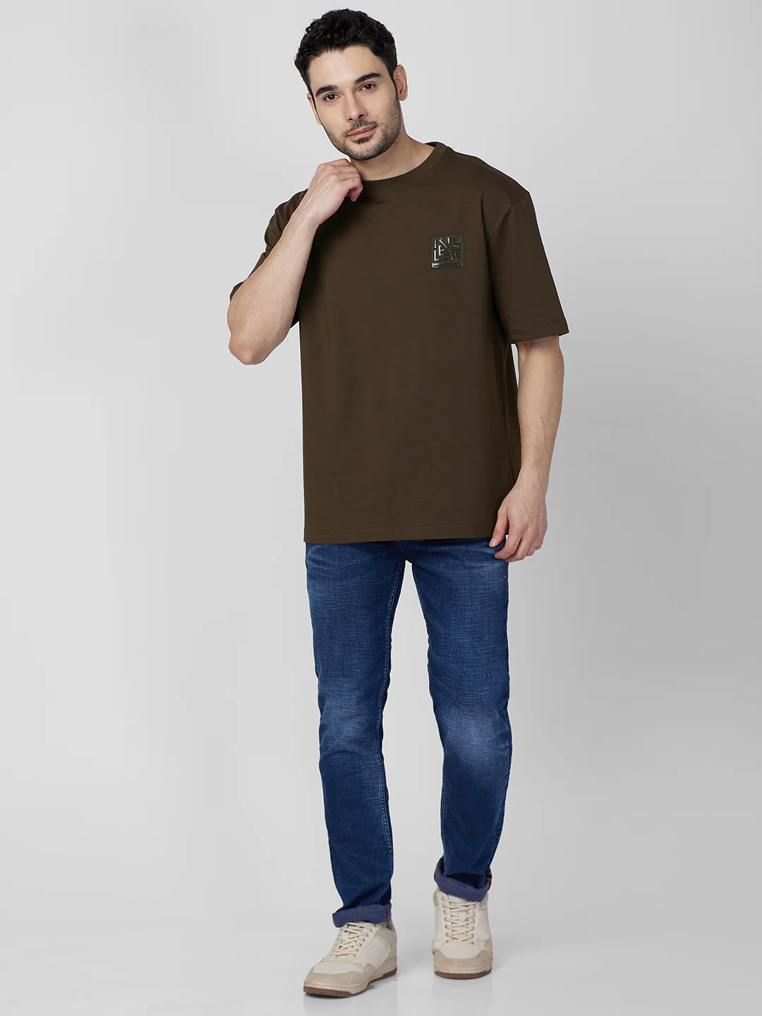 Killer Men Olive Round Neck T-Shirts - Image 4