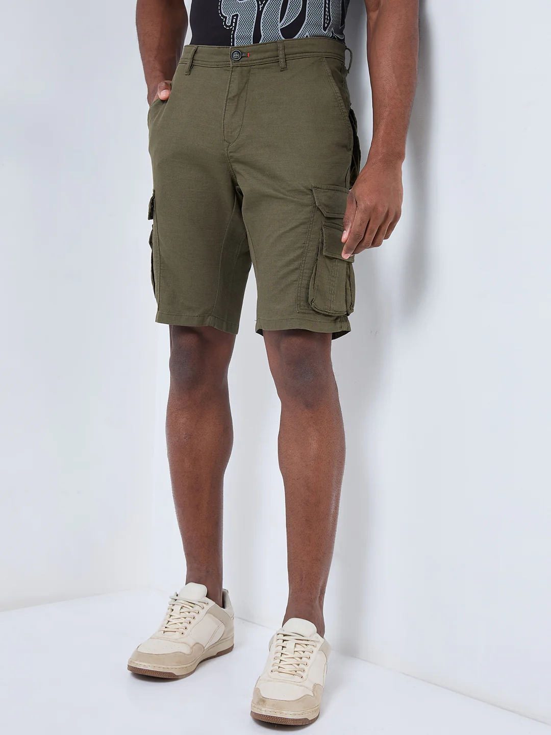 Killer Men Olive Solid Shorts - Image 3