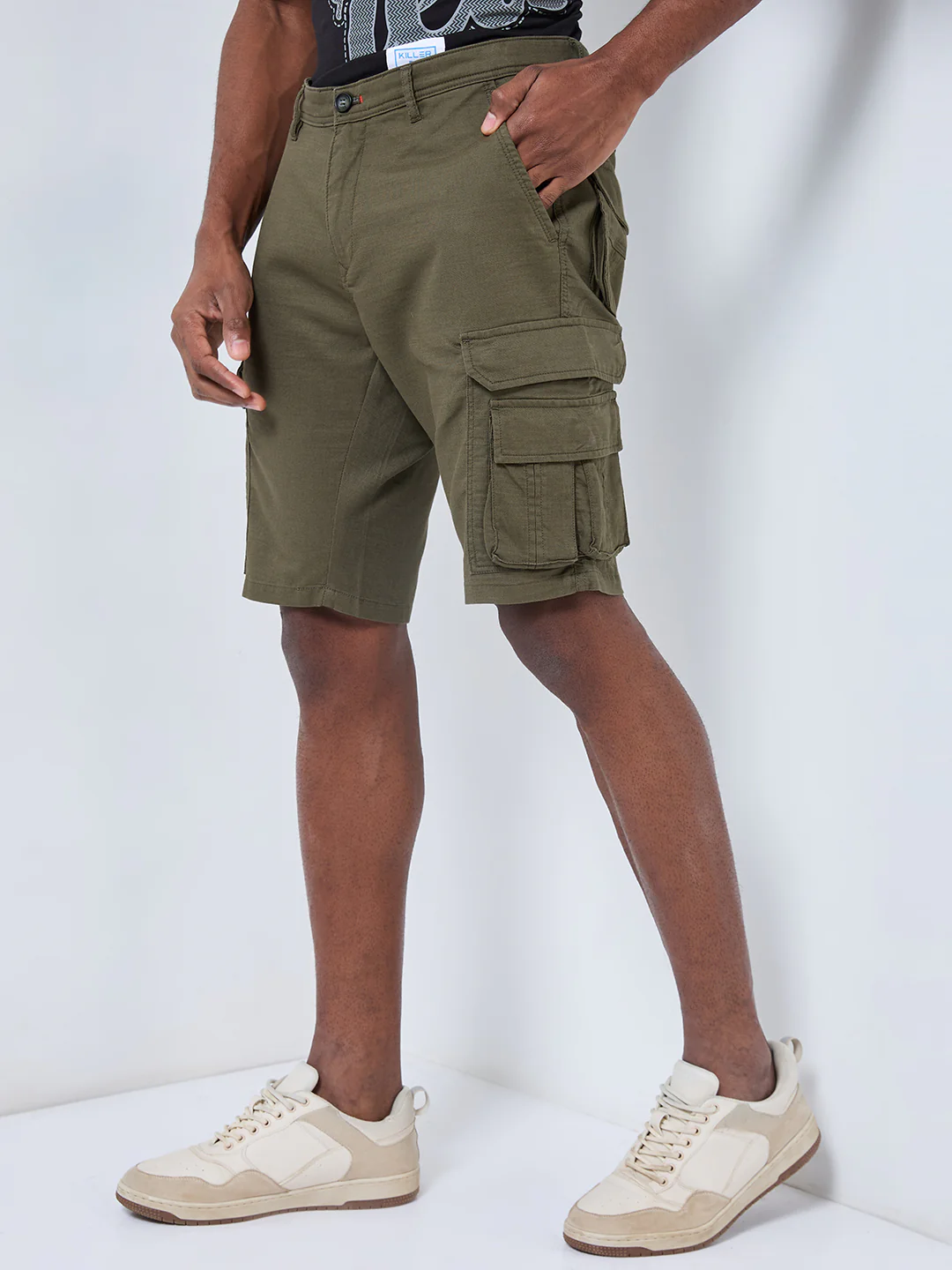 Killer Men Olive Solid Shorts - Image 6