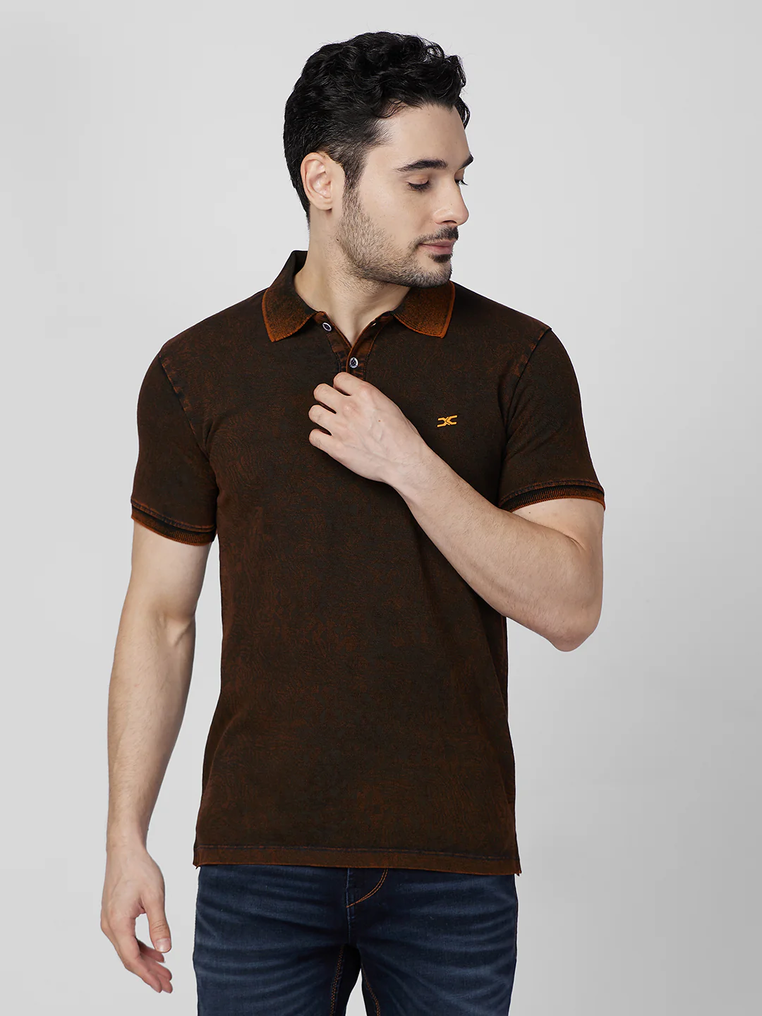Killer Men Orange Printed Slim Fit T-Shirts - Image 3