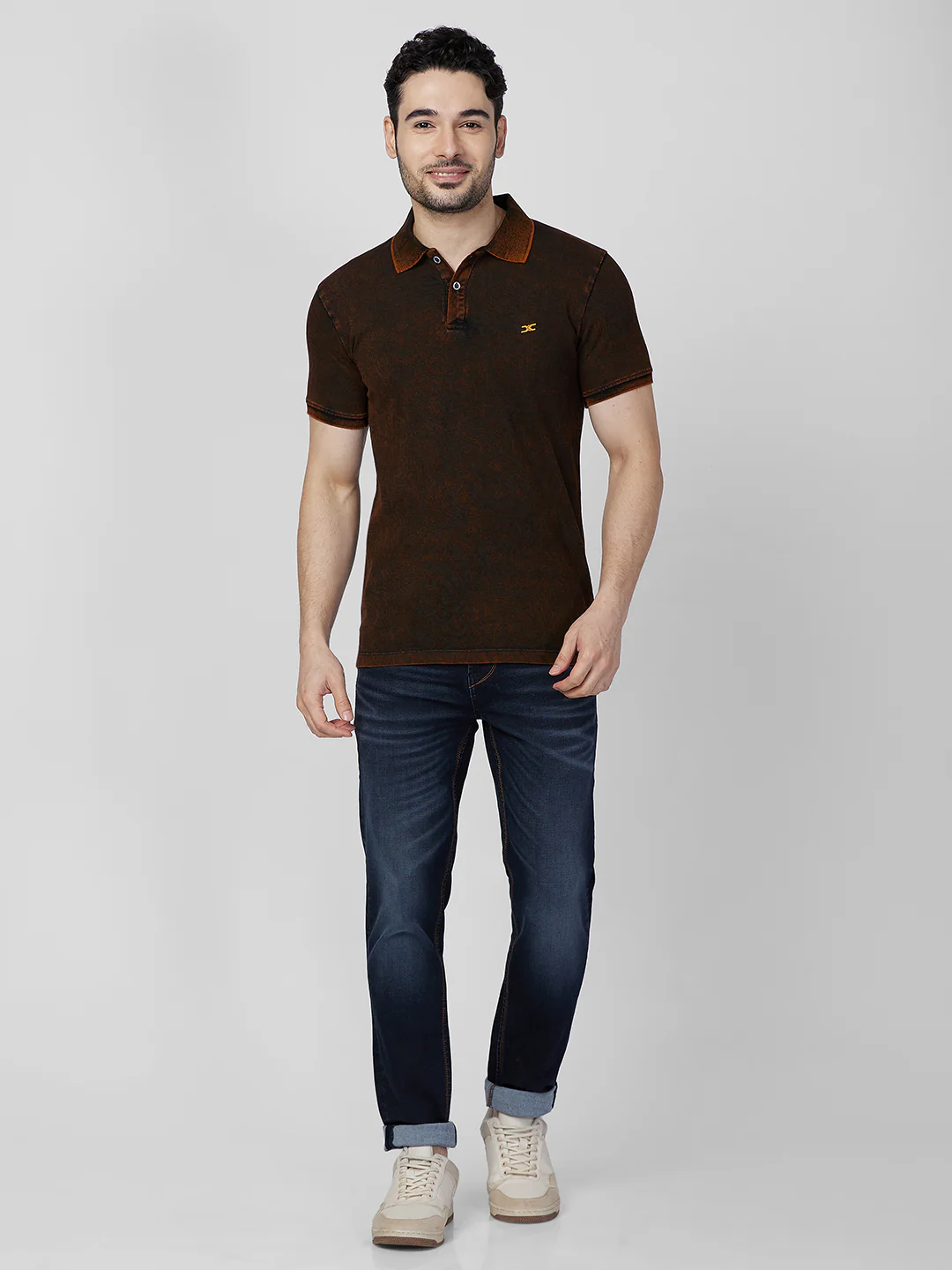 Killer Men Orange Printed Slim Fit T-Shirts - Image 4
