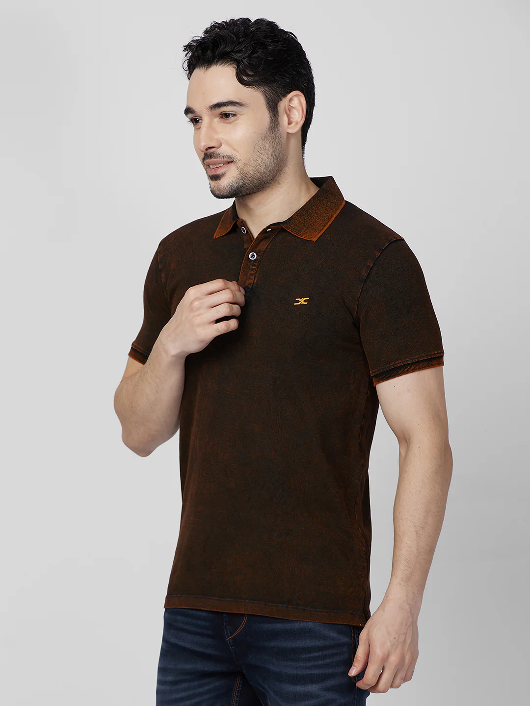 Killer Men Orange Printed Slim Fit T-Shirts - Image 6