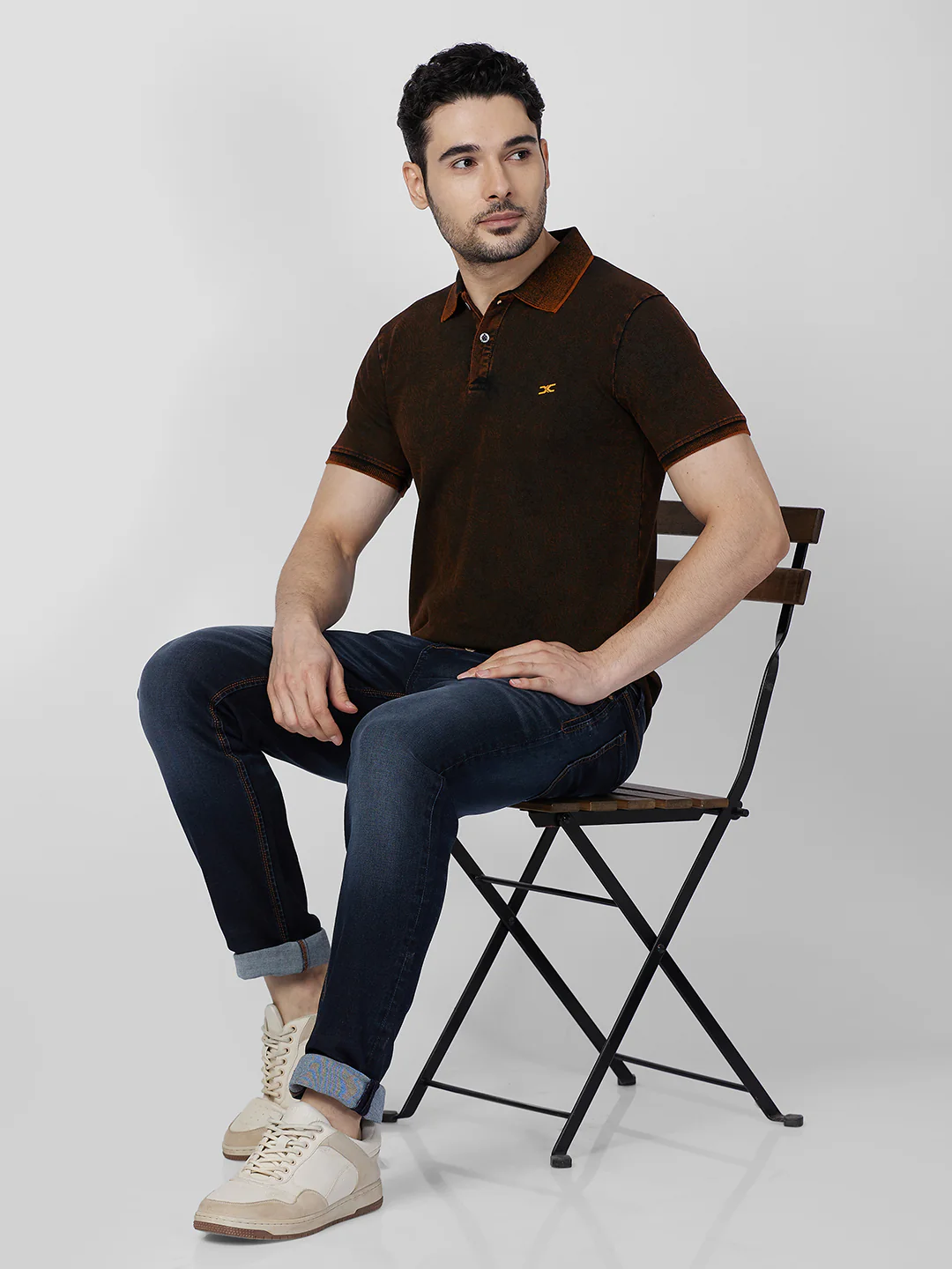 Killer Men Orange Printed Slim Fit T-Shirts - Image 8