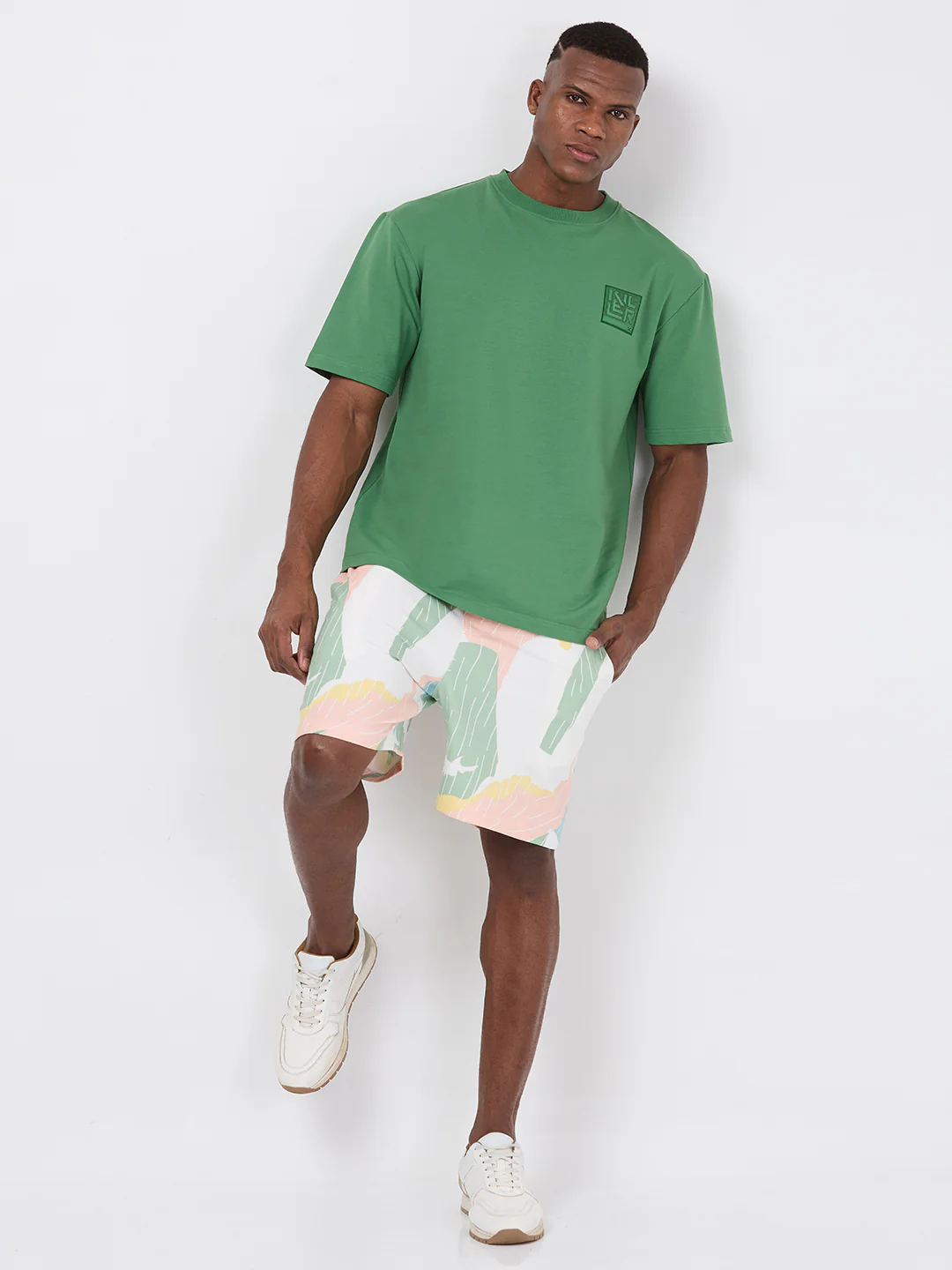 Killer Men Peach Multicolour Shorts - Image 4