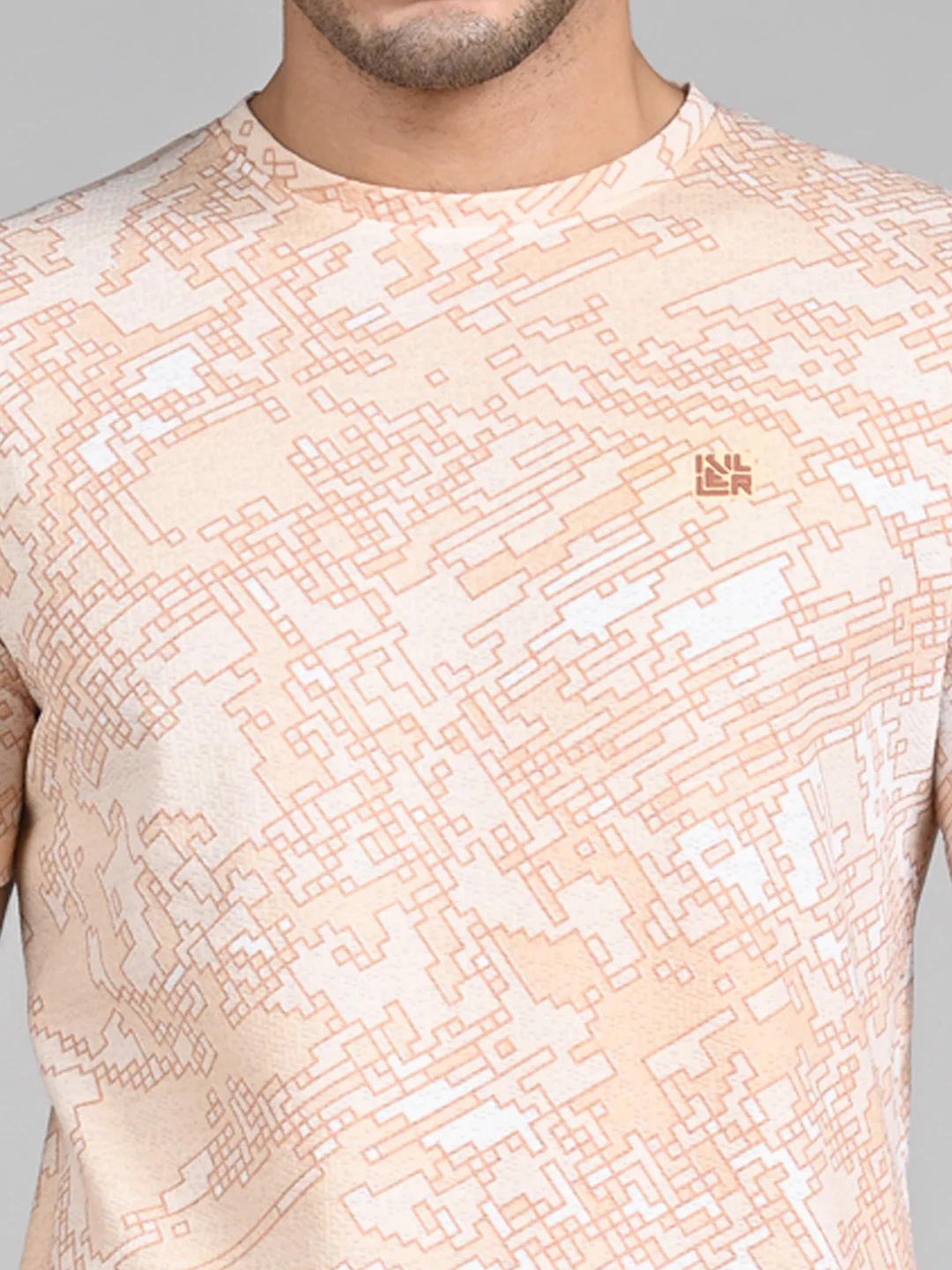Killer Men Peach Printed Round Neck T-Shirts - Image 8