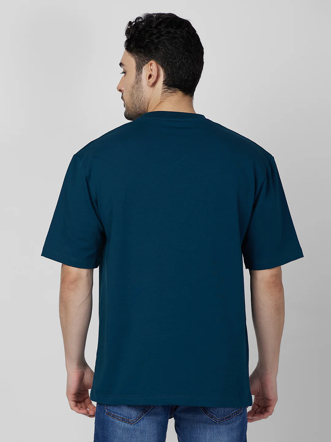 Killer Men Petrol Blue Printed Round Neck T-Shirts - Image 5