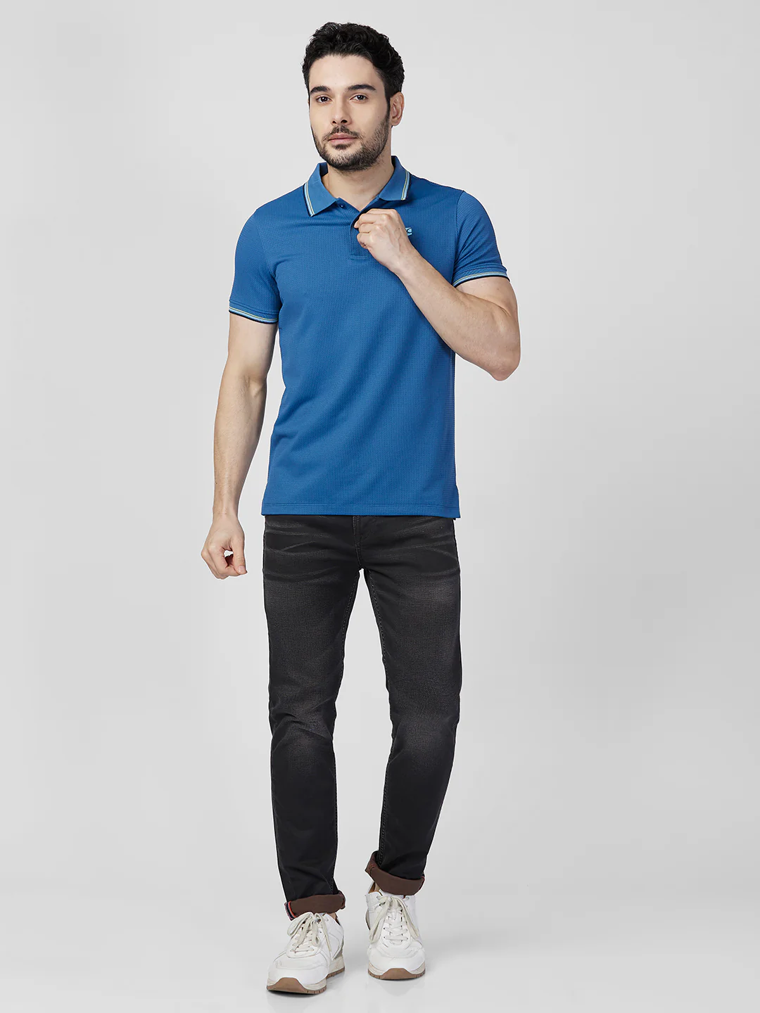 Killer Men Blue Printed Slim Fit T-Shirts - Image 4
