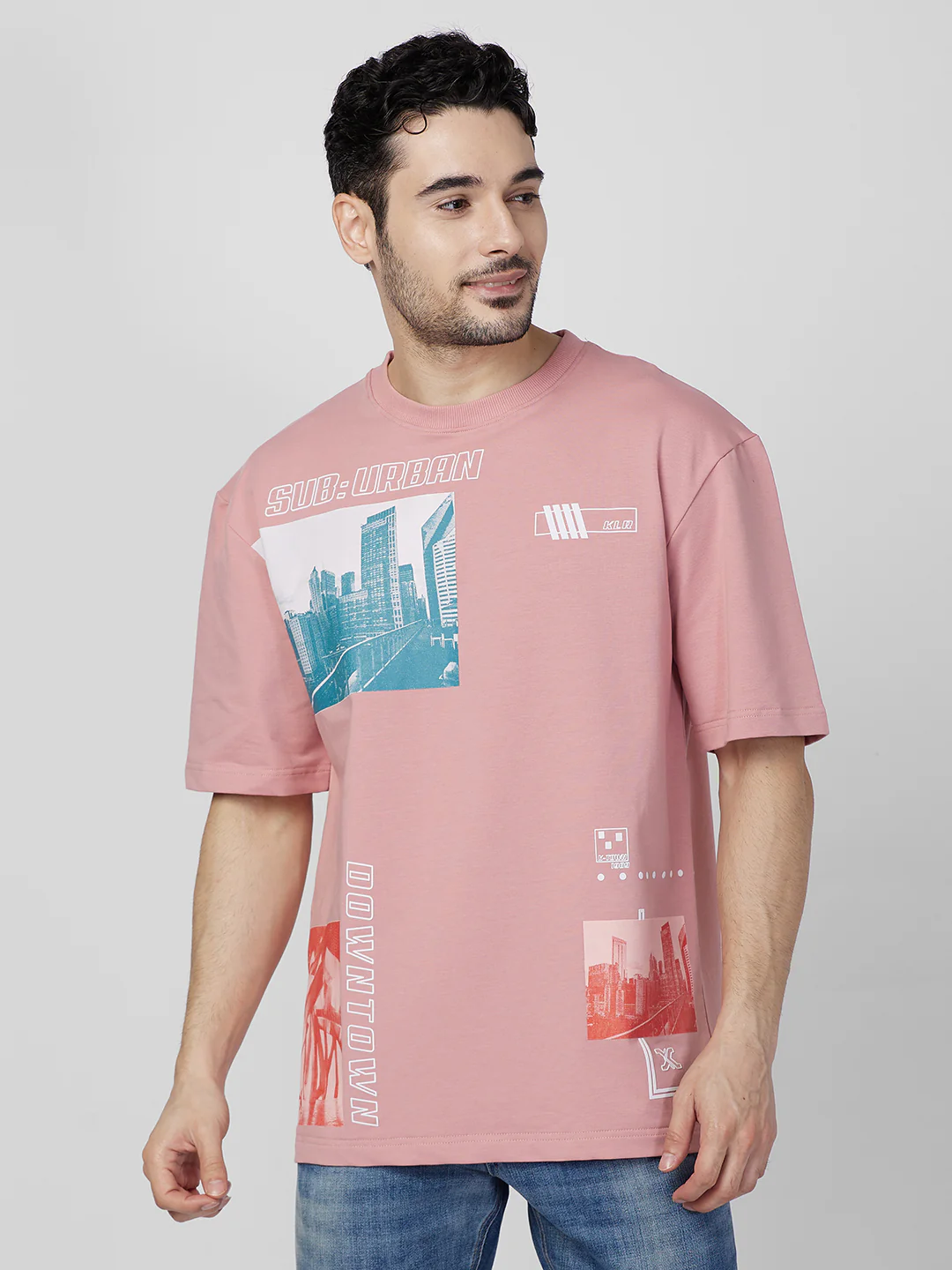 Killer Men Pink Printed Round Neck T-Shirts - Image 3