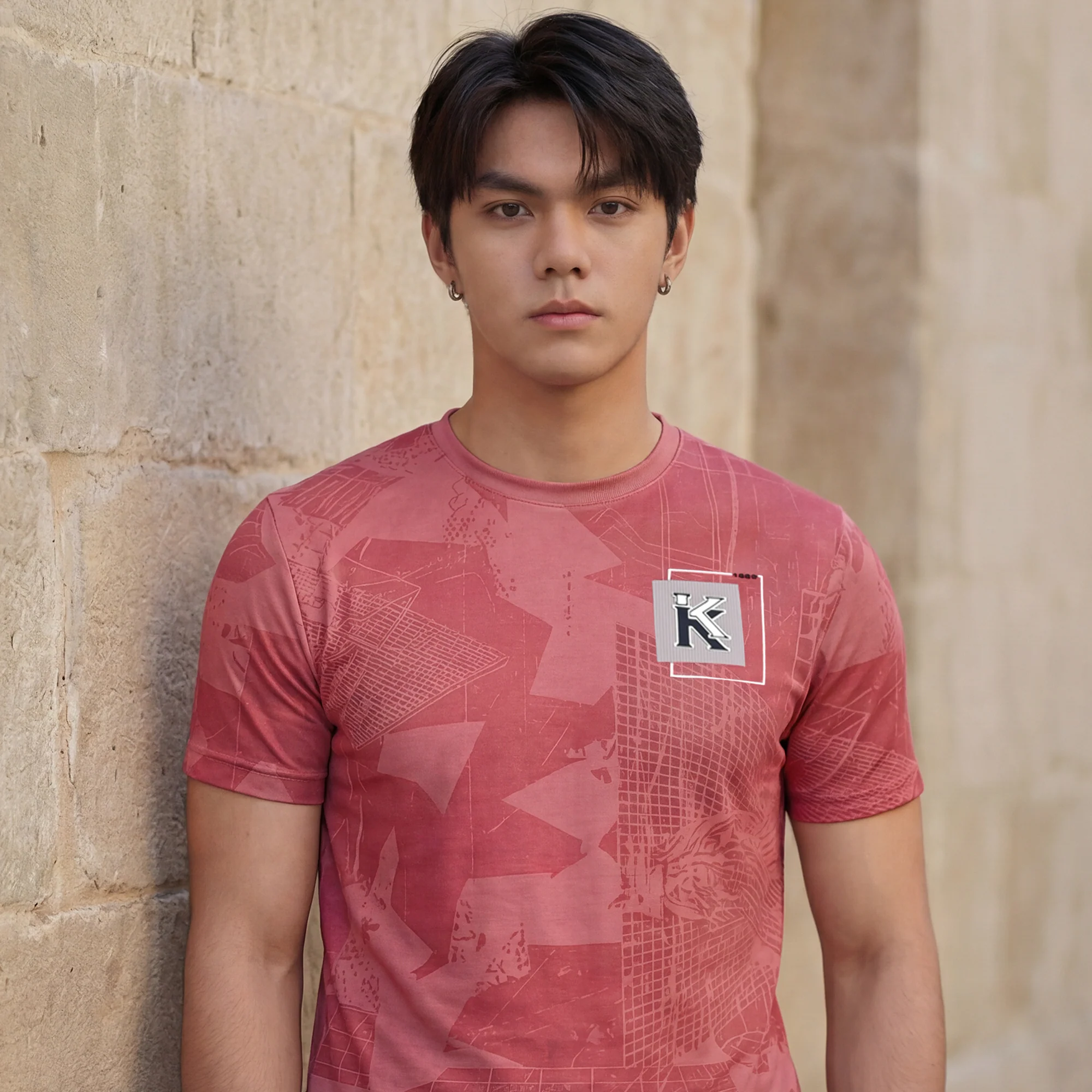 Killer Men Pink Printed Slim Fit T-Shirts - Image 2