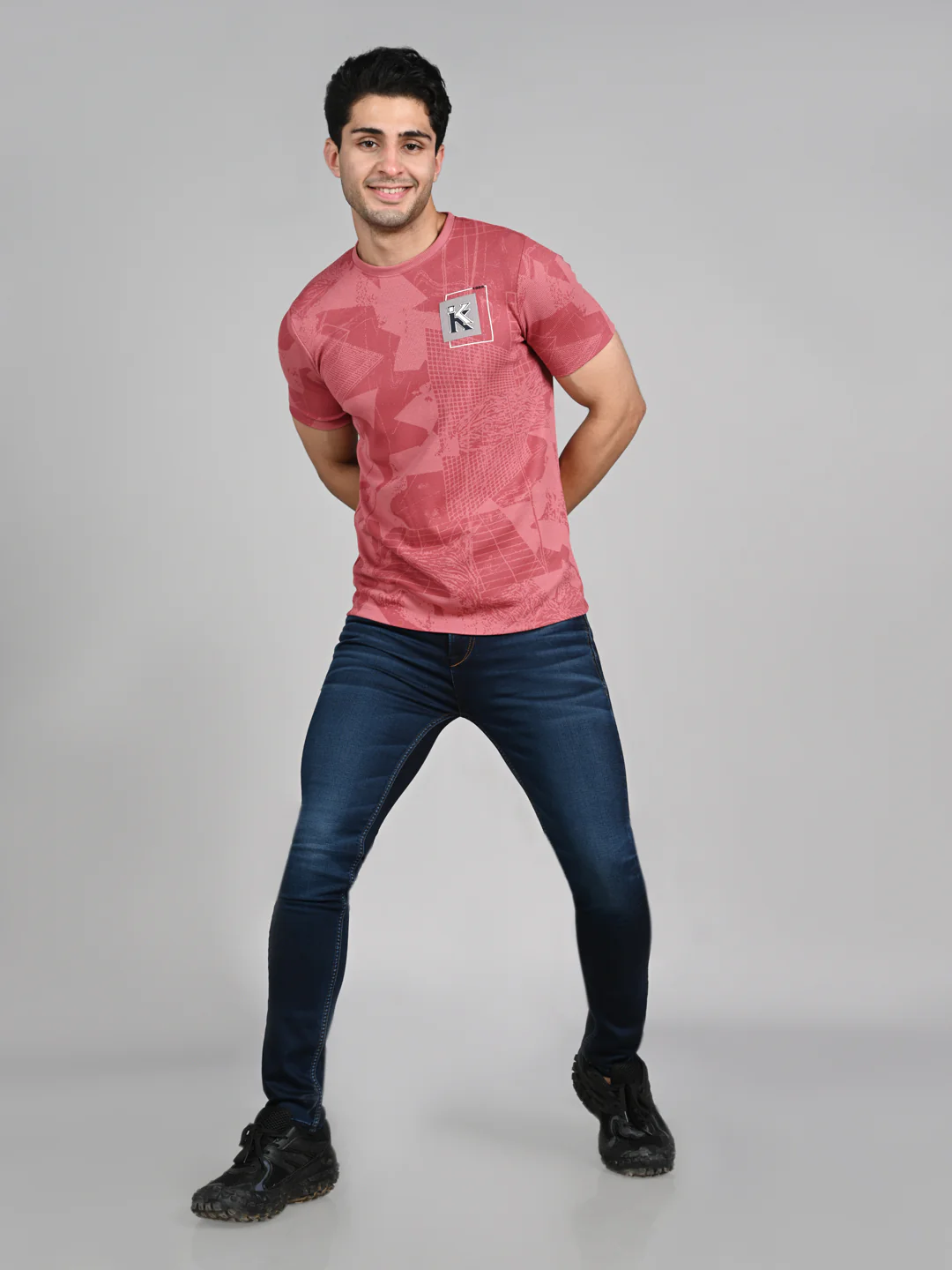 Killer Men Pink Printed Slim Fit T-Shirts - Image 3