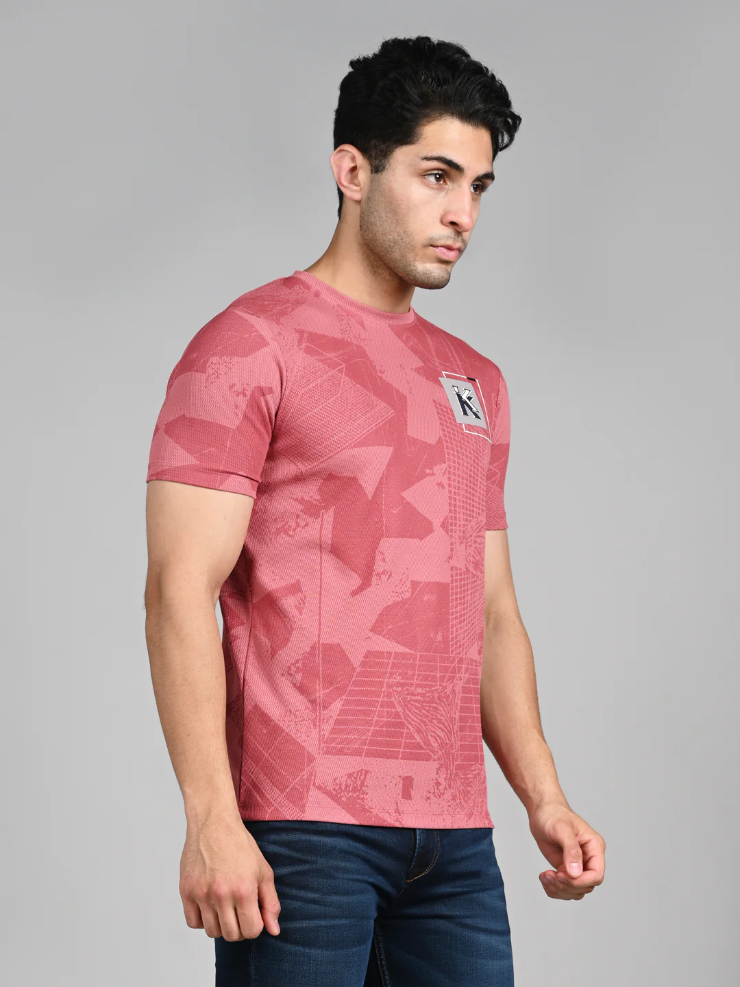 Killer Men Pink Printed Slim Fit T-Shirts - Image 5