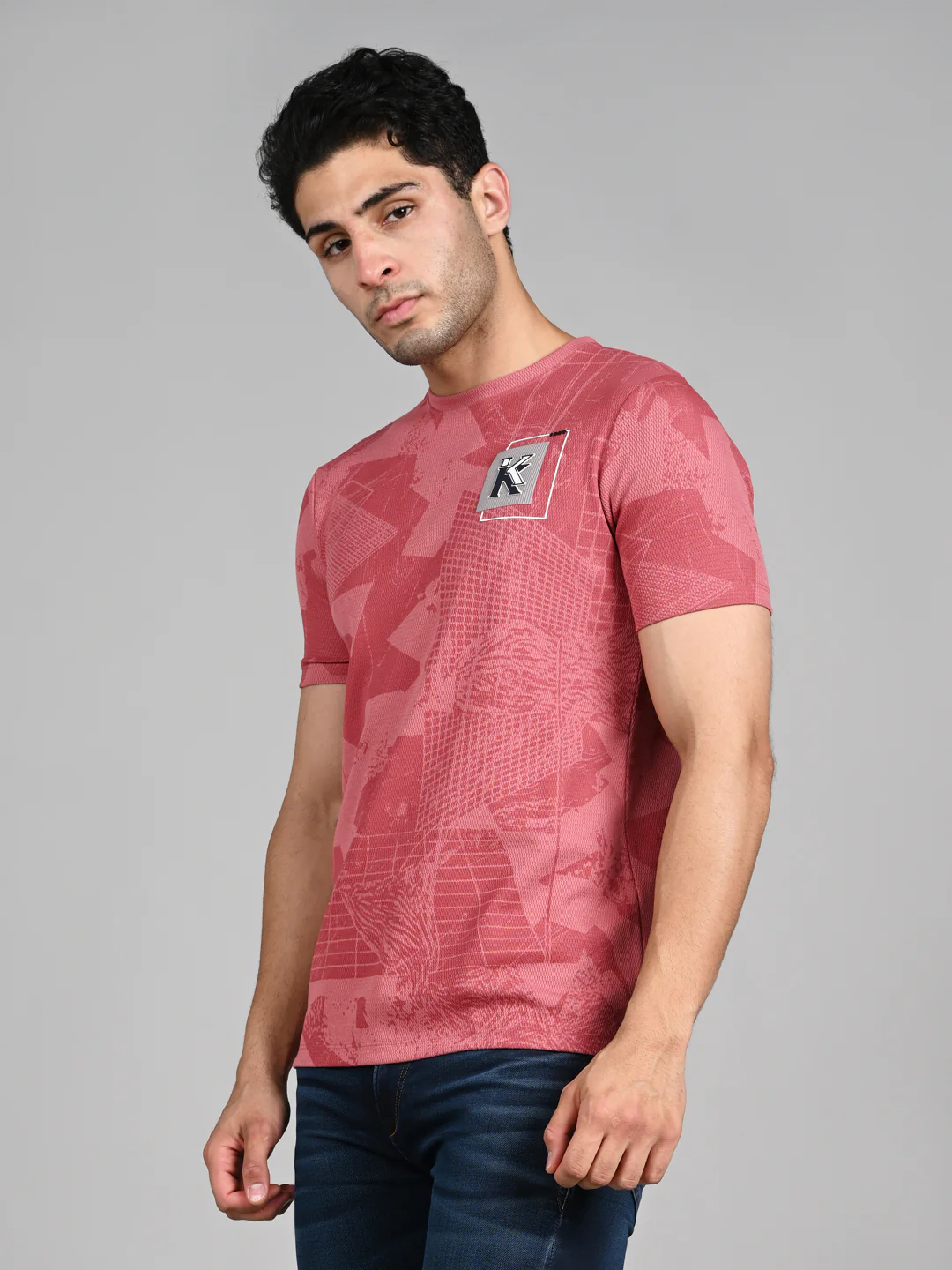 Killer Men Pink Printed Slim Fit T-Shirts - Image 6