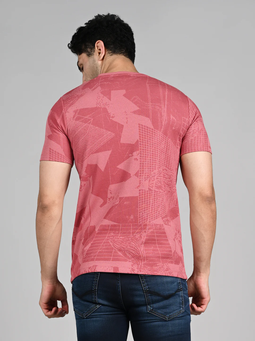 Killer Men Pink Printed Slim Fit T-Shirts - Image 7