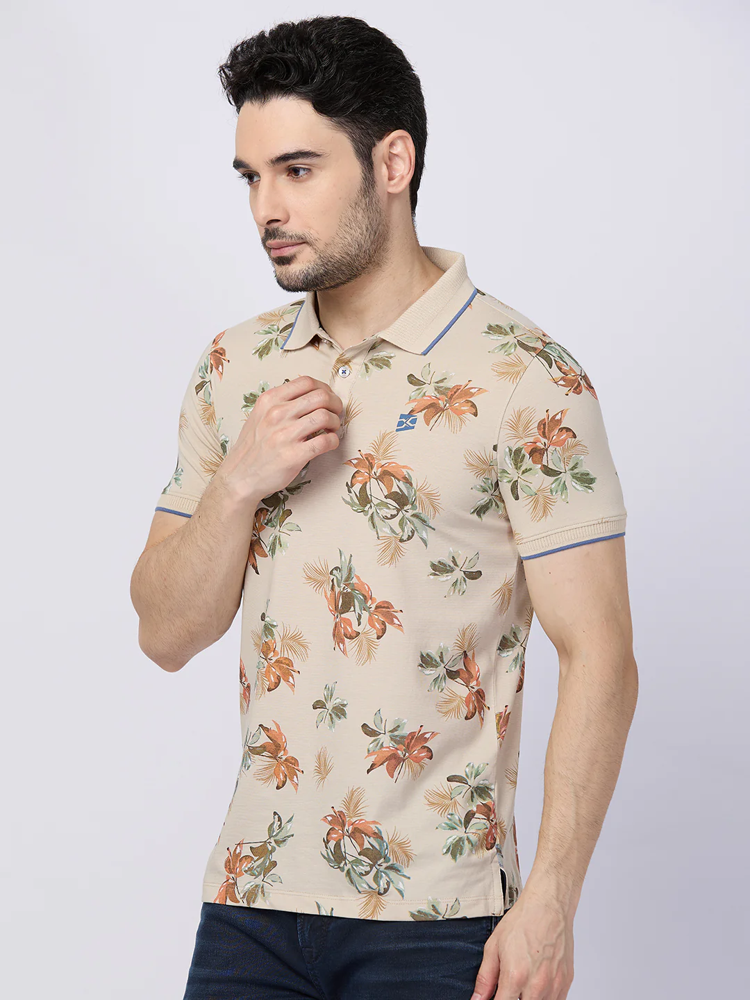 Killer Men Beige Printed Slim Fit T-Shirts - Image 5