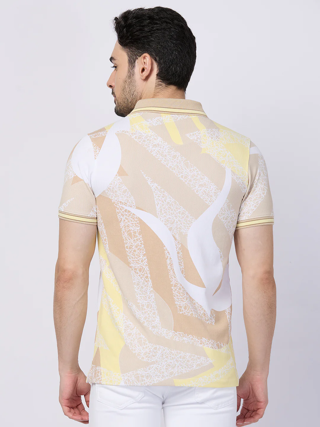 Killer Men Beige Printed Slim Fit T-Shirts - Image 4