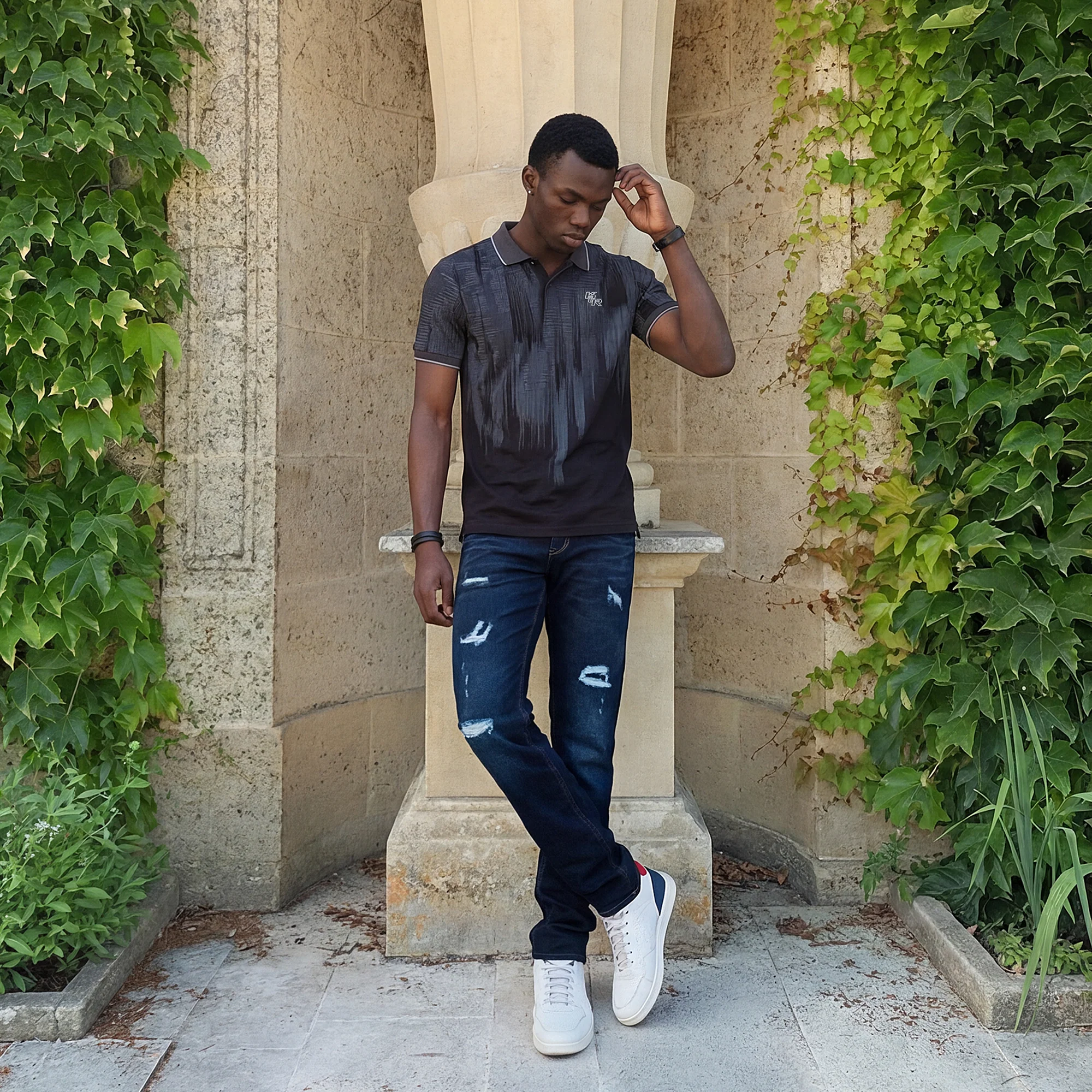 Killer Men Black Printed Slim Fit T-Shirts