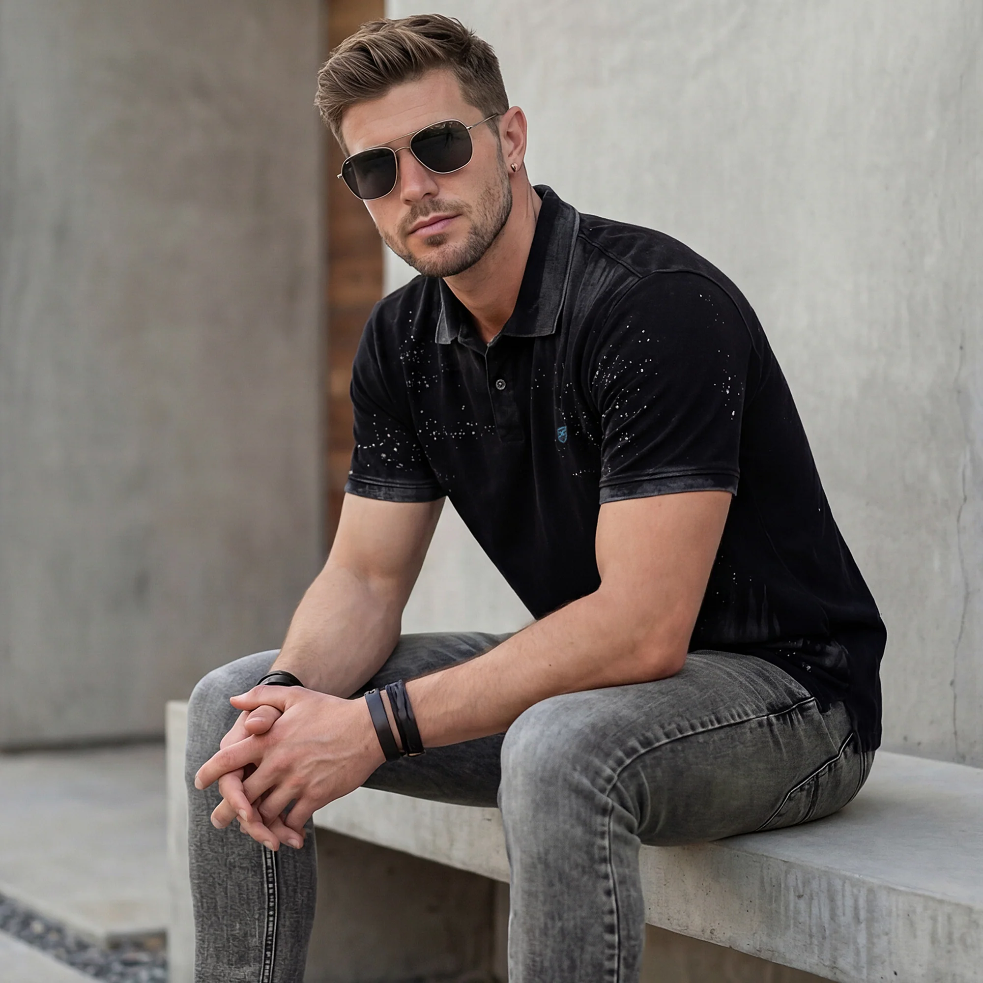 Killer Men Black Printed Slim Fit T-Shirts - Image 2