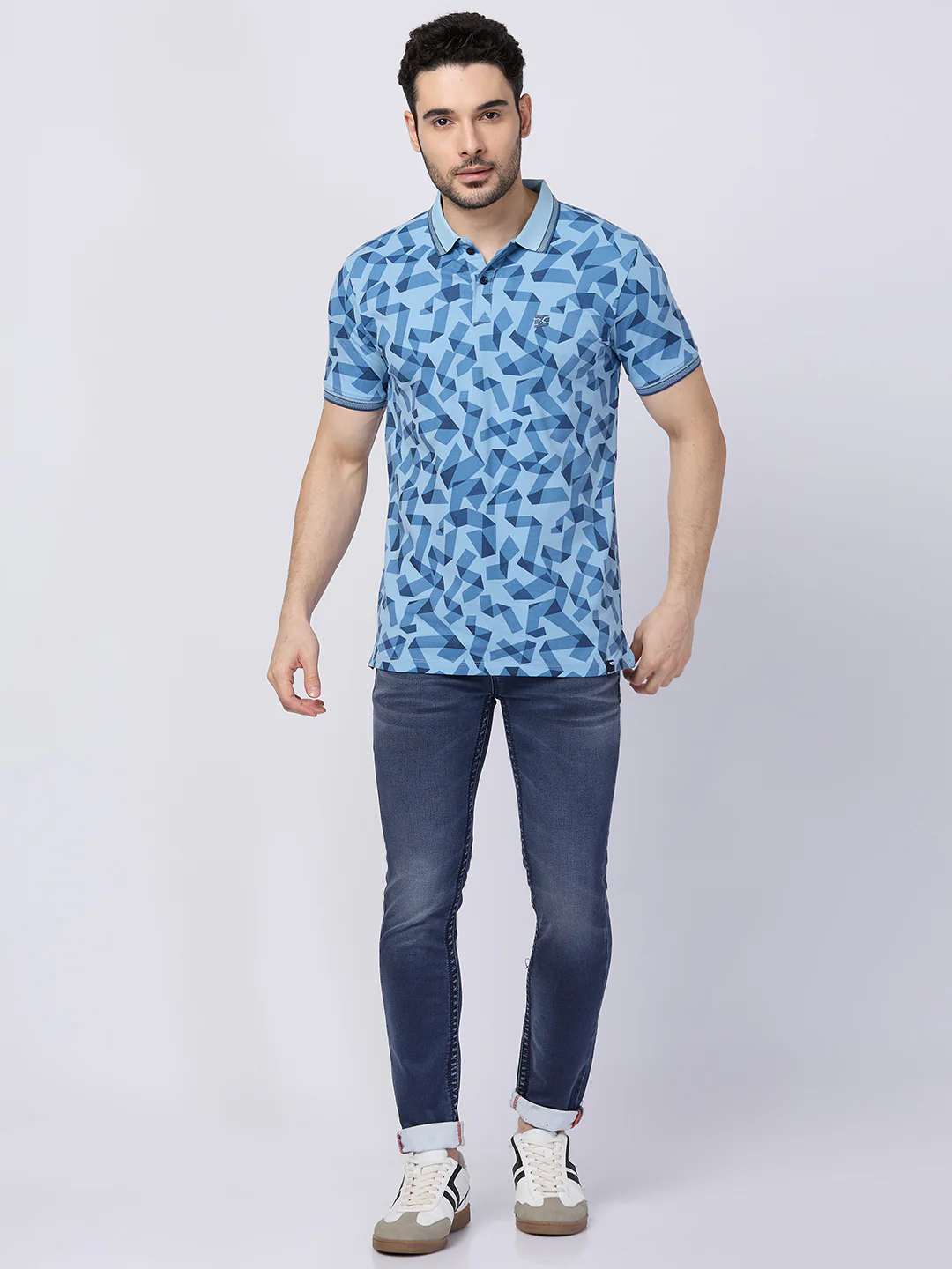 Killer Men Blue Printed Slim Fit T-Shirts - Image 3