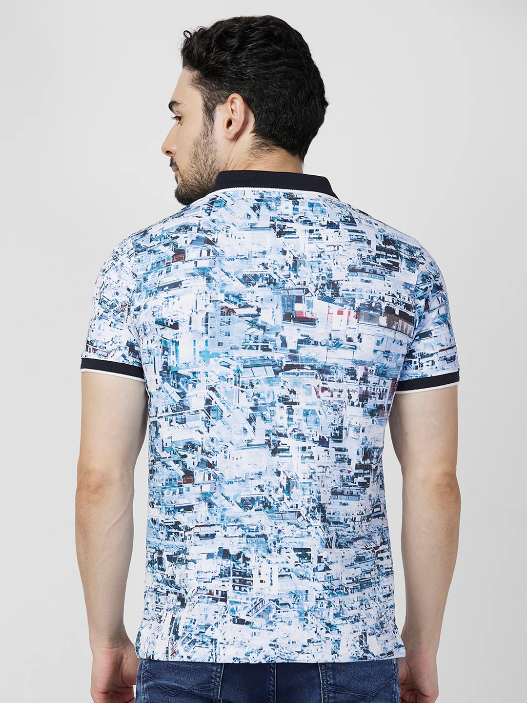Killer Men Blue Printed Slim Fit T-Shirts - Image 5