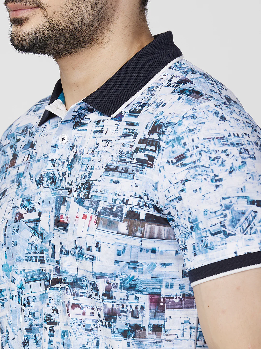 Killer Men Blue Printed Slim Fit T-Shirts - Image 7