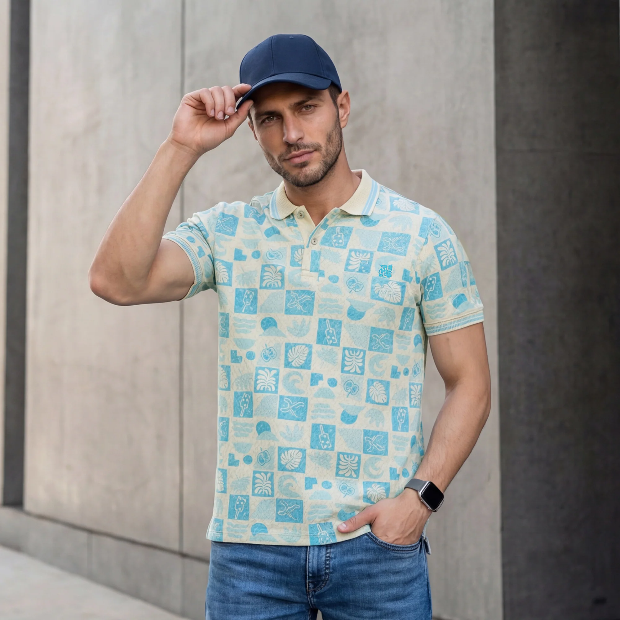 Killer Men Blue Printed Slim Fit T-Shirts - Image 2
