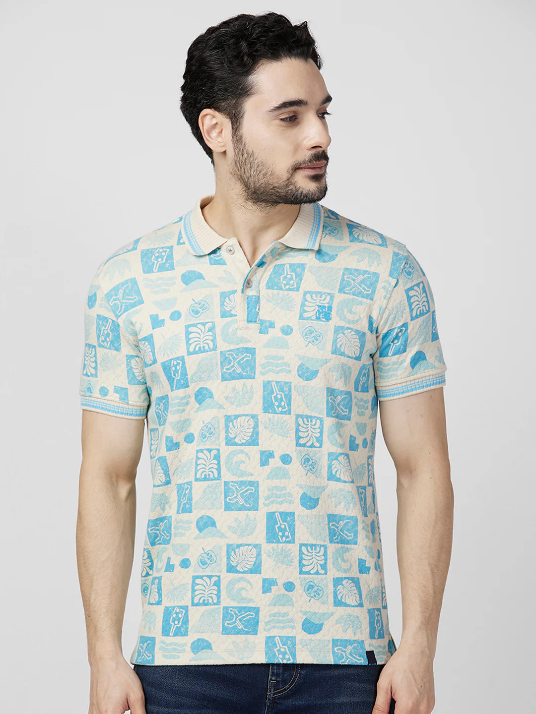 Killer Men Blue Printed Slim Fit T-Shirts - Image 3