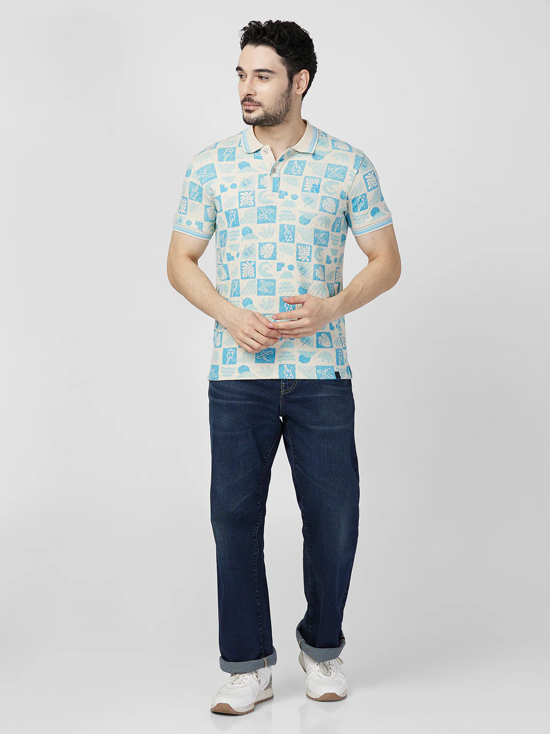 Killer Men Blue Printed Slim Fit T-Shirts - Image 4