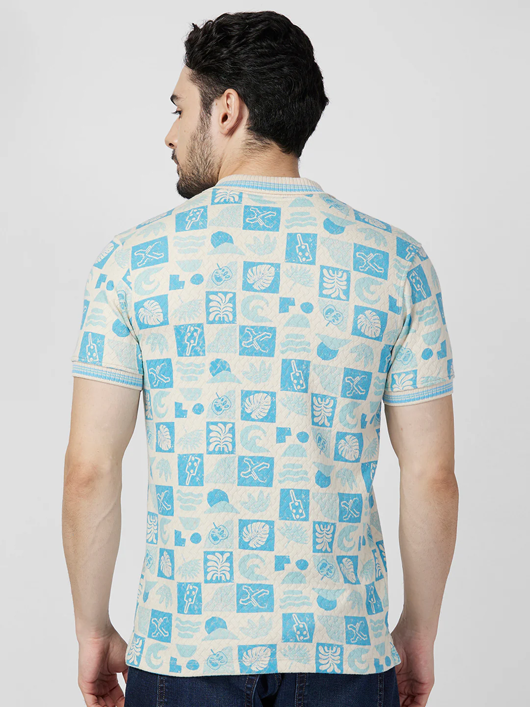 Killer Men Blue Printed Slim Fit T-Shirts - Image 5