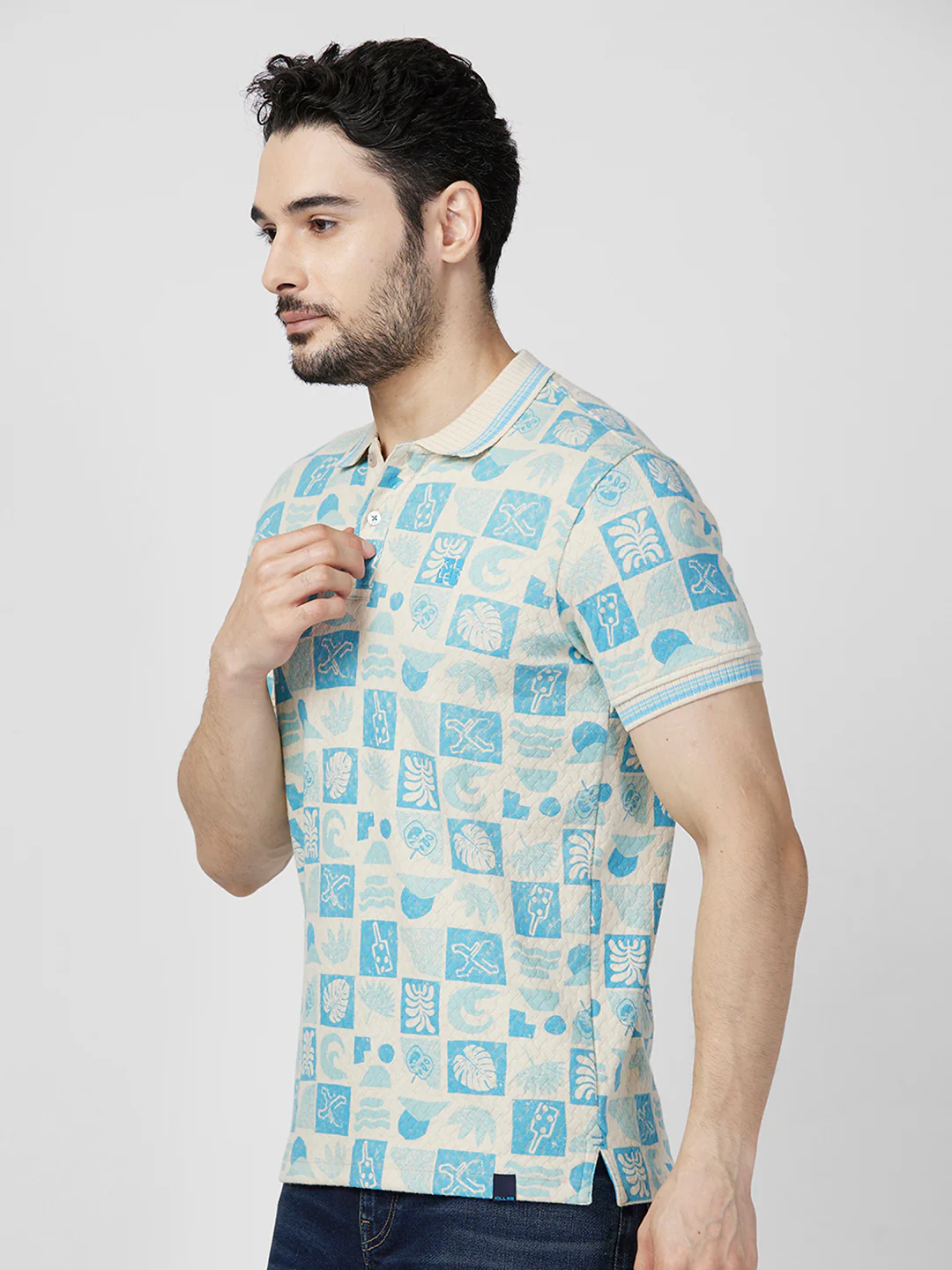 Killer Men Blue Printed Slim Fit T-Shirts - Image 6