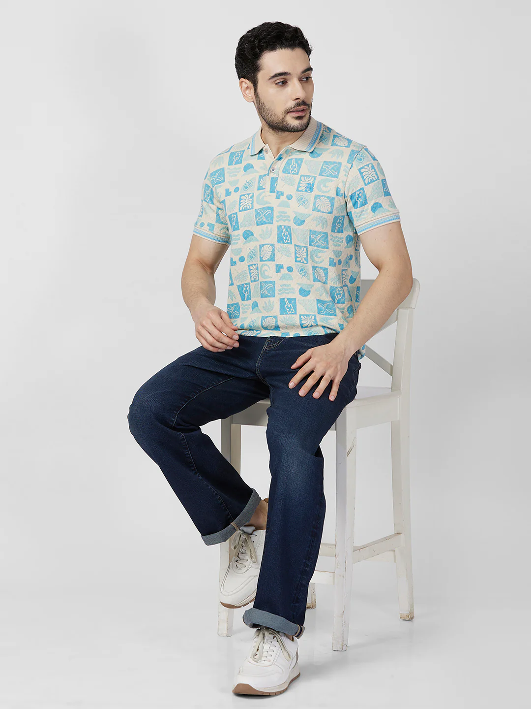 Killer Men Blue Printed Slim Fit T-Shirts - Image 8