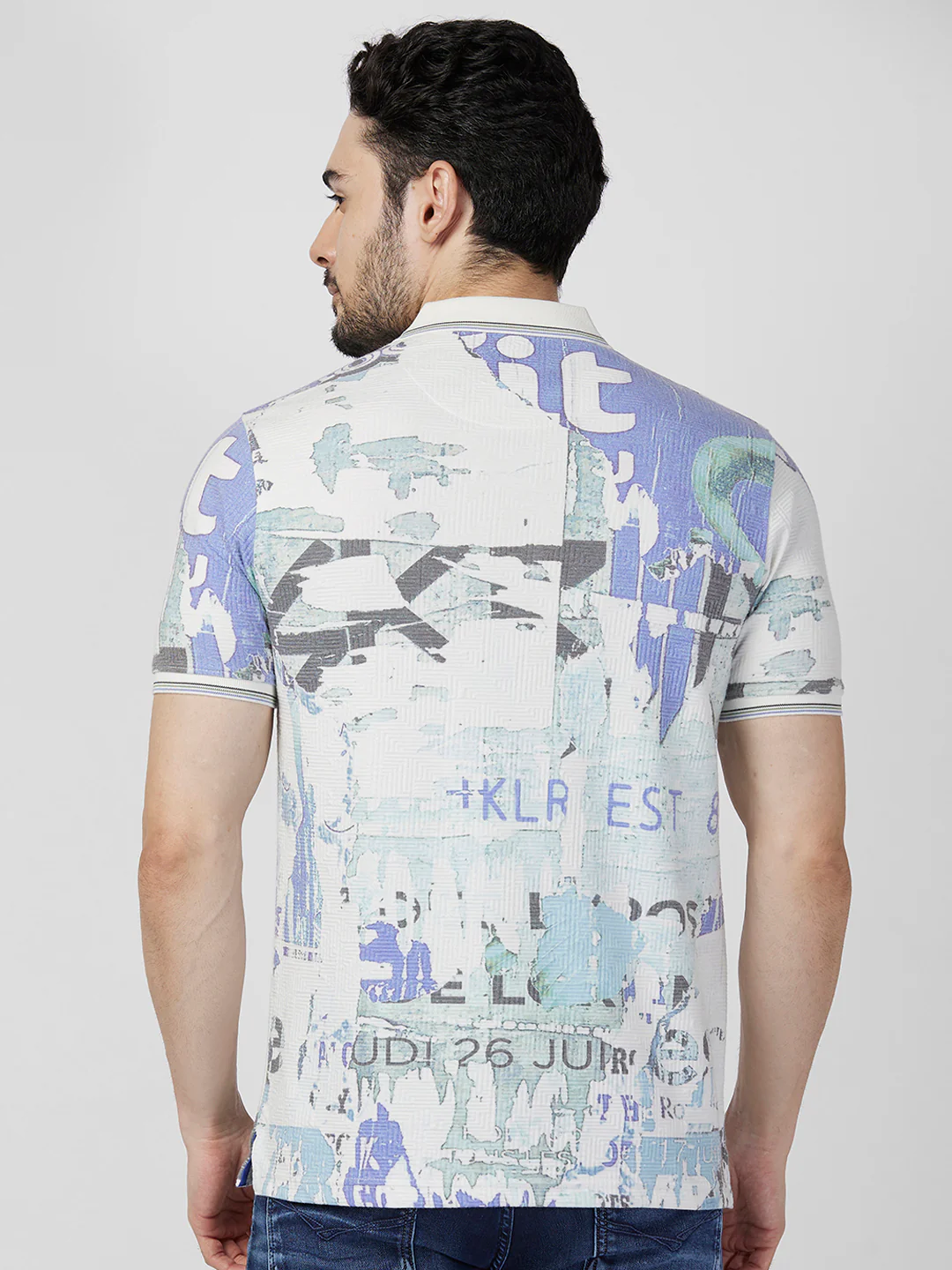 Killer Men Blue Printed Slim Fit T-Shirts - Image 5