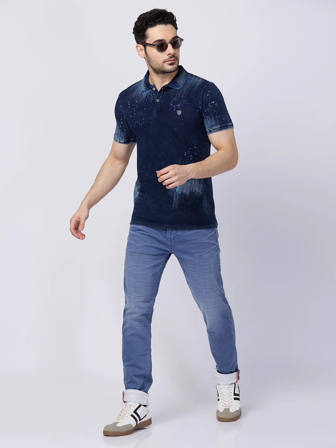 Killer Men Blue Printed Slim Fit T-Shirts - Image 7