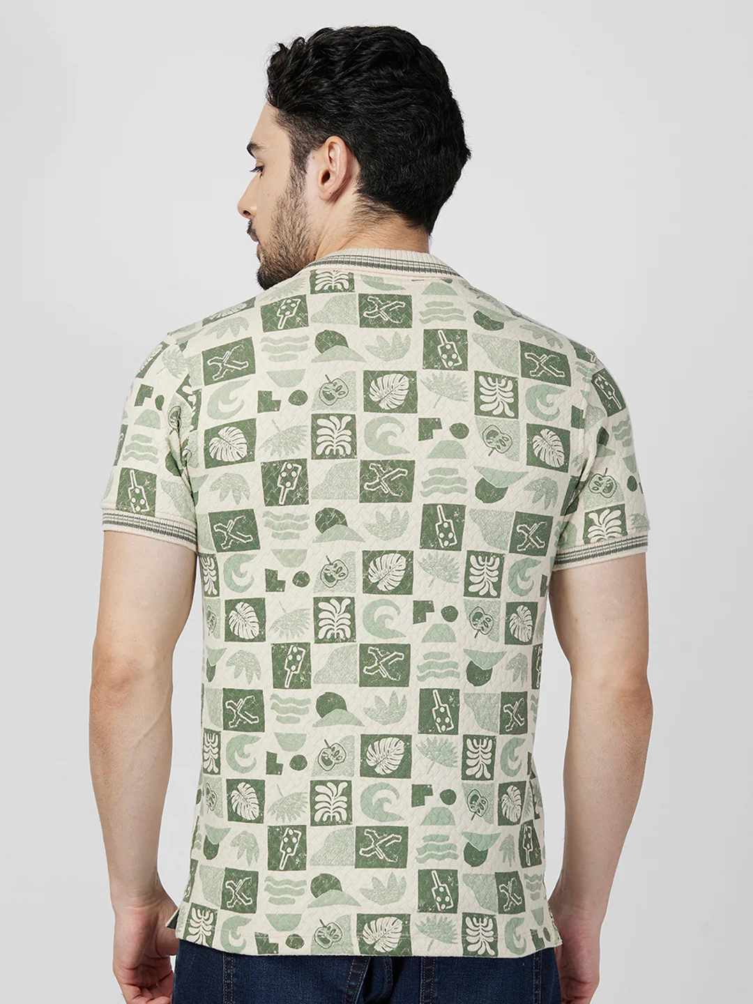 Killer Men Green Printed Slim Fit T-Shirts - Image 5